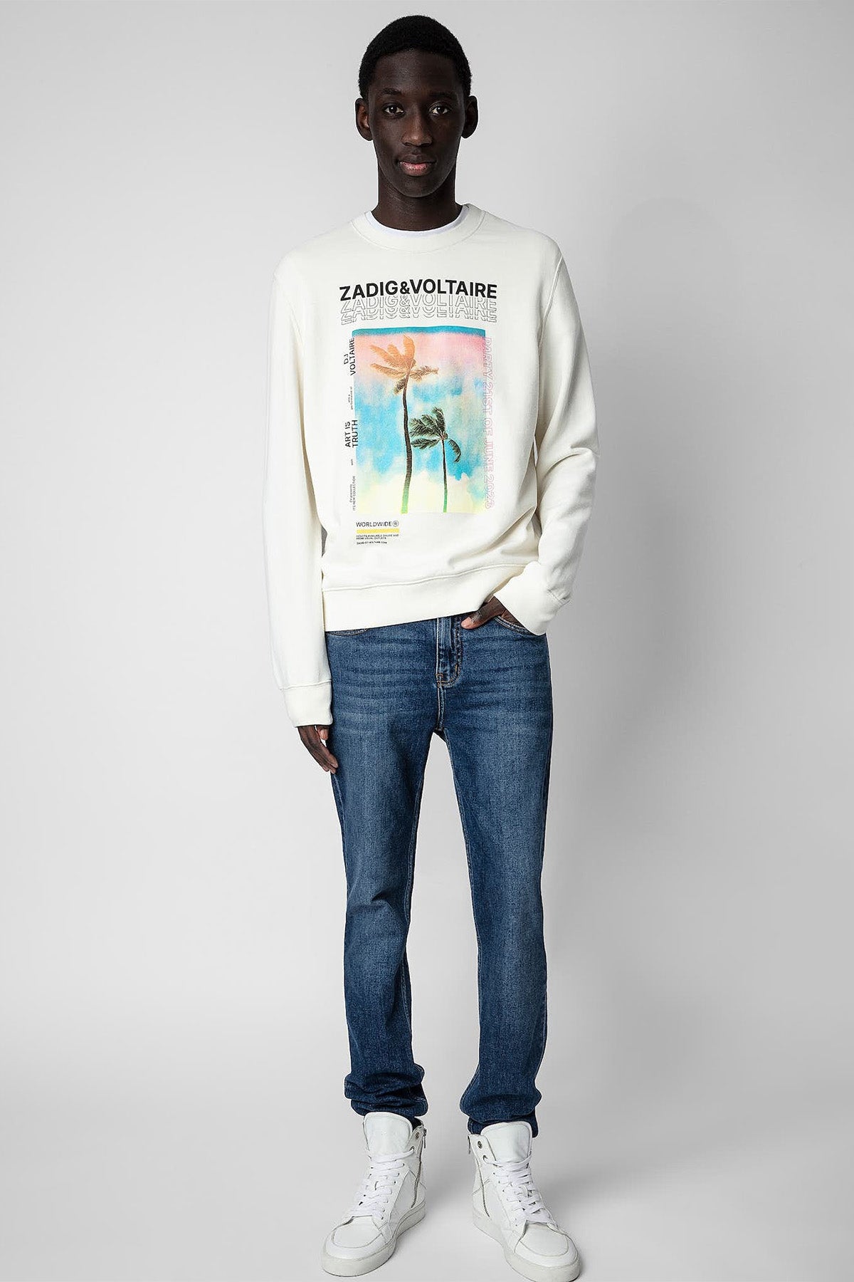 Zadig & Voltaire Yuvarlak Yaka Logolu Sweatshirt-Libas Trendy Fashion Store