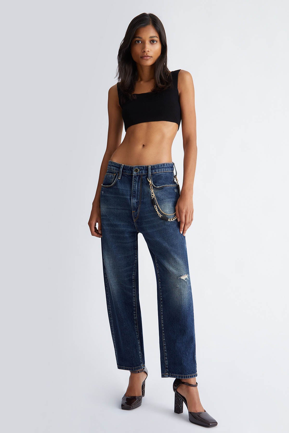 Liu Jo Yüksek Bel Aksesuarlı Boyfriend Jeans-Libas Trendy Fashion Store