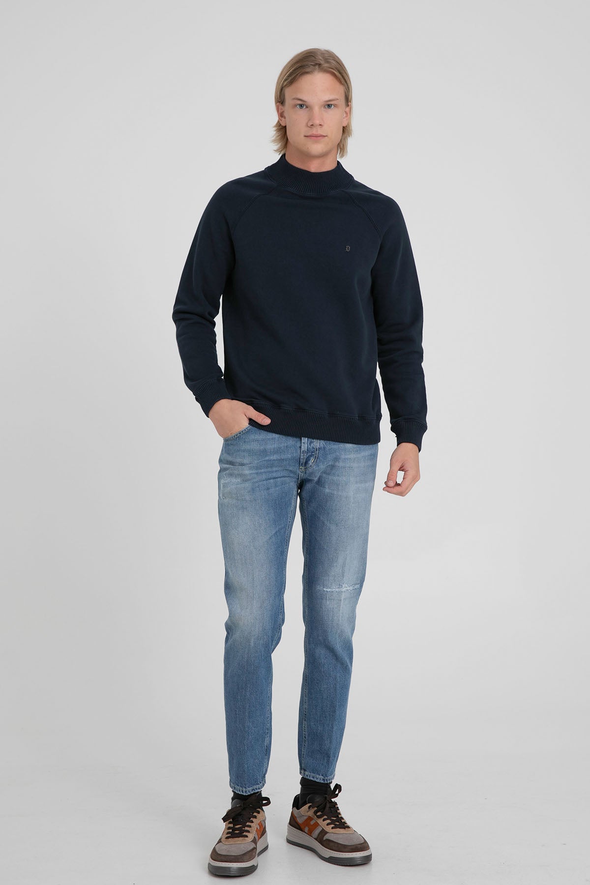 Dondup Yarım Balıkçı Yaka Logolu Sweatshirt-Libas Trendy Fashion Store