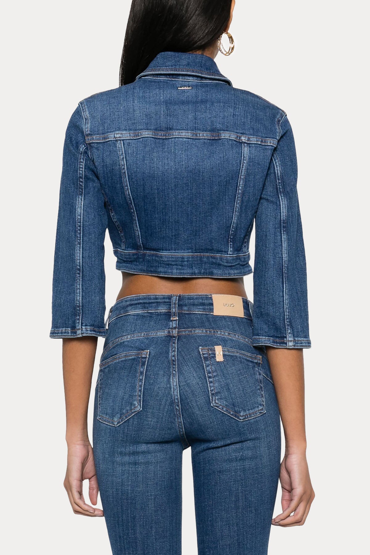 Liu Jo Zincir Aksesuarlı Crop Denim Ceket