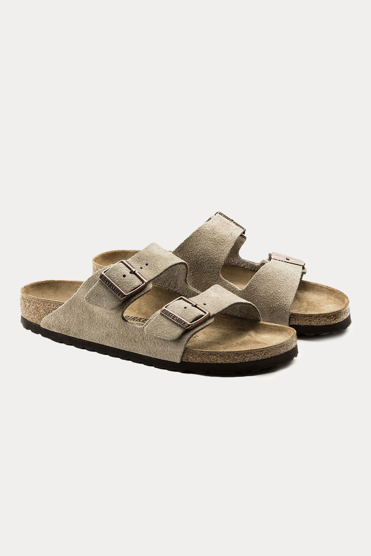 Birkenstock Arizona Çift Tokalı Doğal Süet Deri Terlik