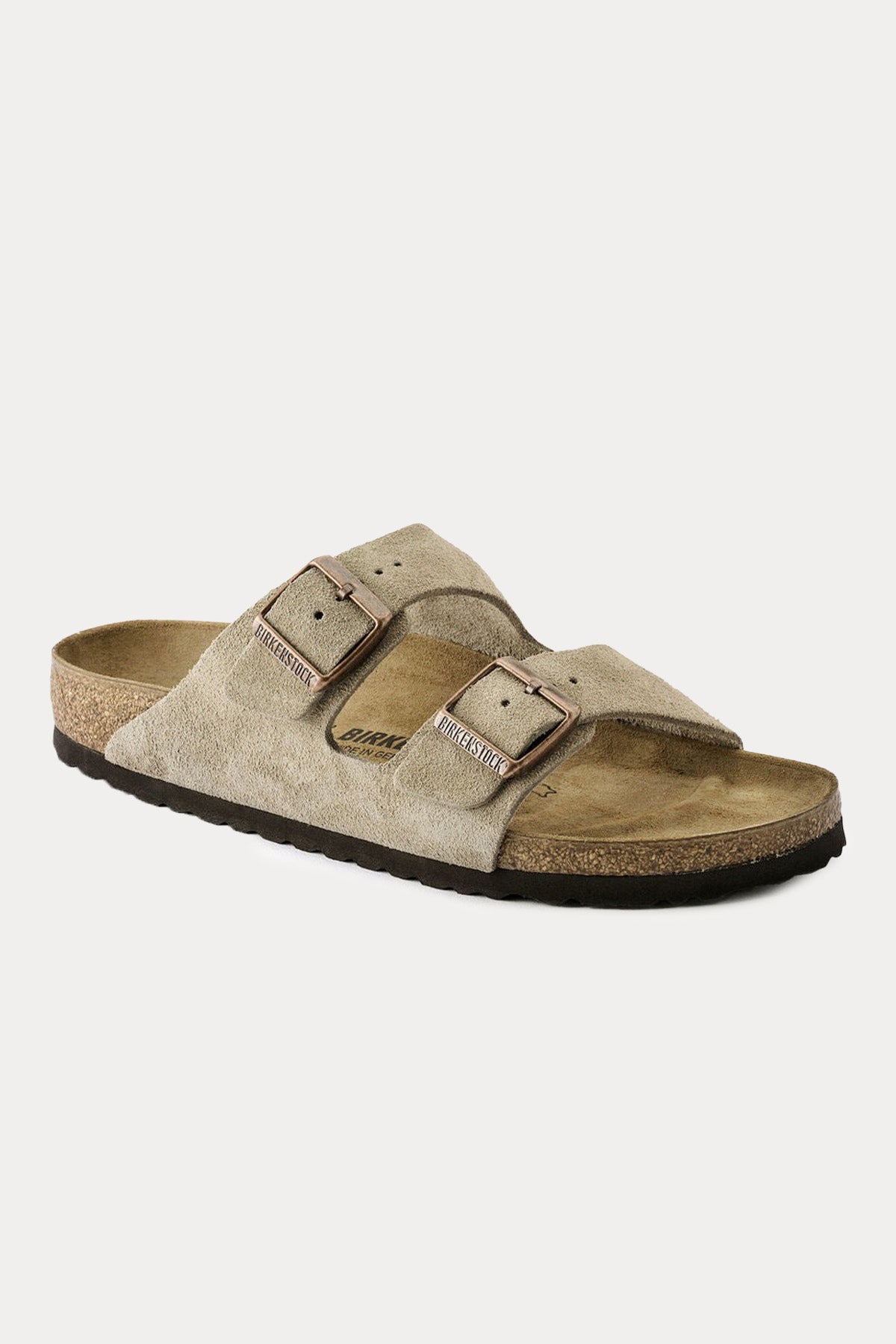 Birkenstock Arizona Çift Tokalı Doğal Süet Deri Terlik