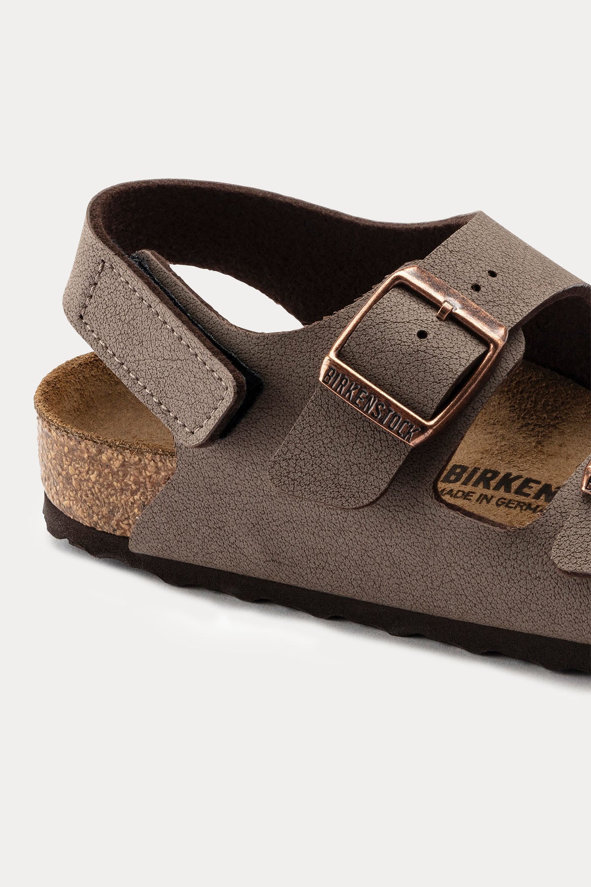 Birkenstock Kids Unisex Çocuk Milano Doğal Nubuk Deri Çift Tokalı Sandalet