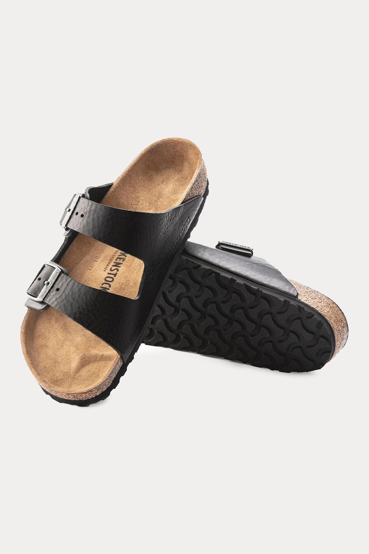 Birkenstock Arizona Çift Tokalı Doğal Deri Terlik