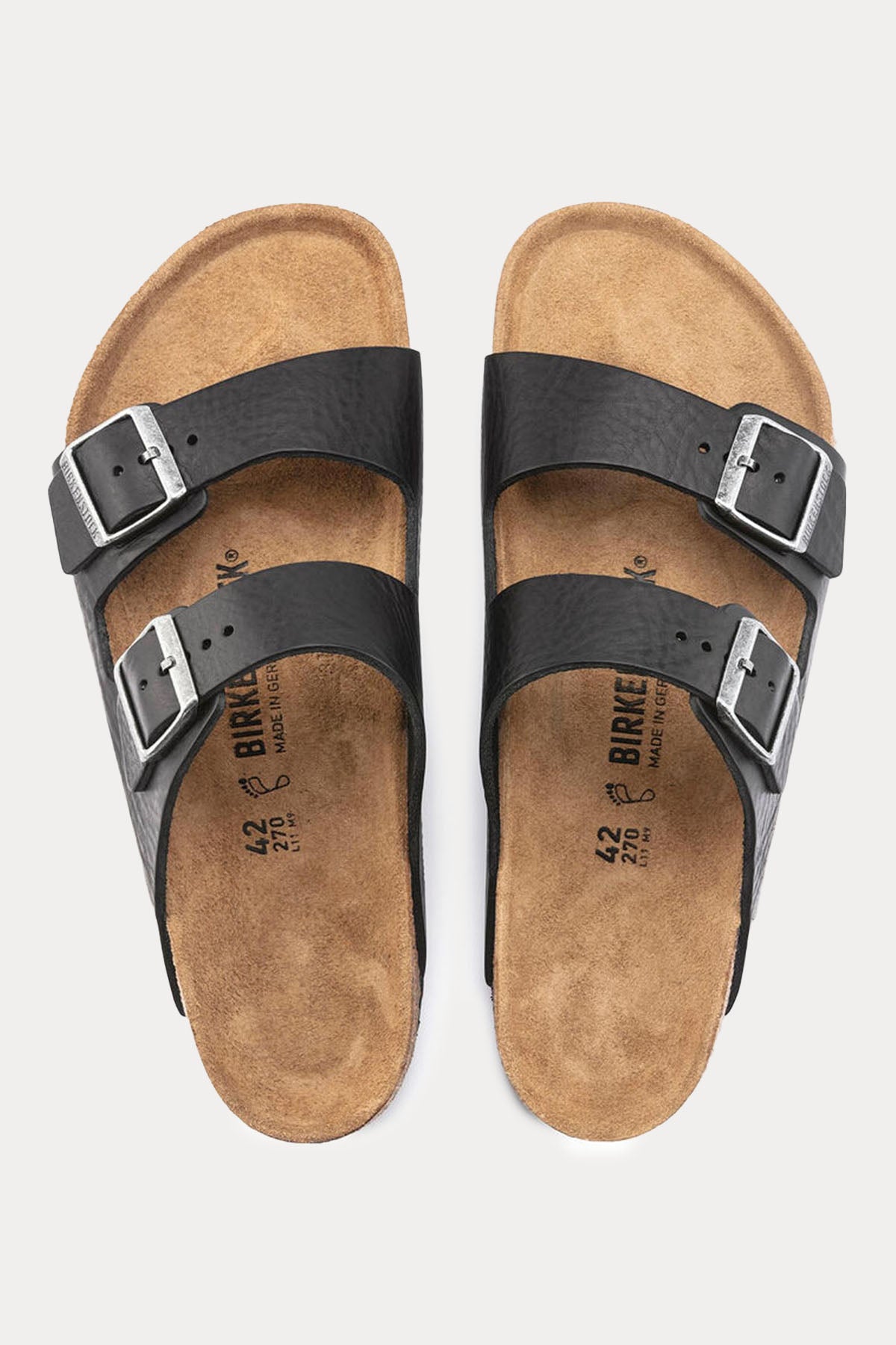 Birkenstock Arizona Çift Tokalı Doğal Deri Terlik