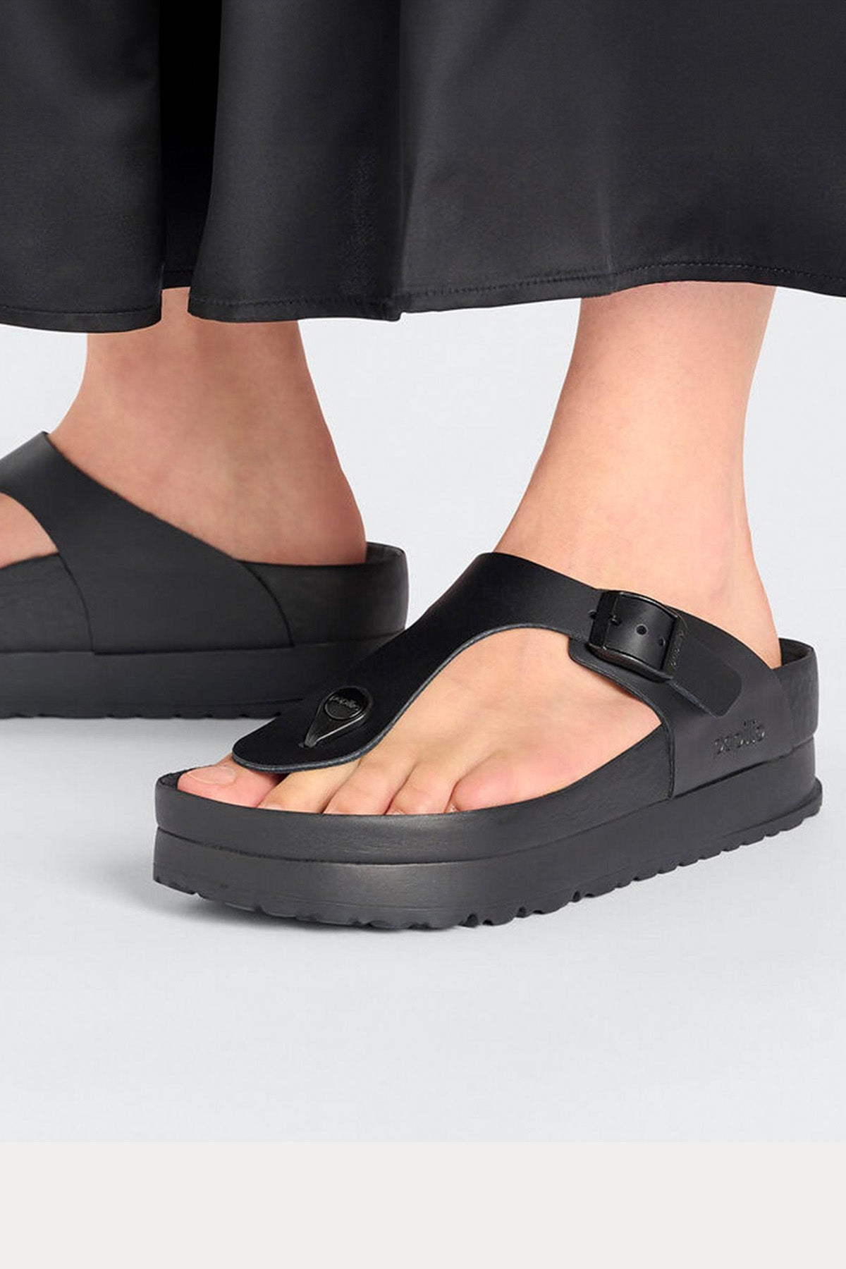 Birkenstock Gizeh Platform Tek Tokalı Doğal Deri Parmak Arası Terlik