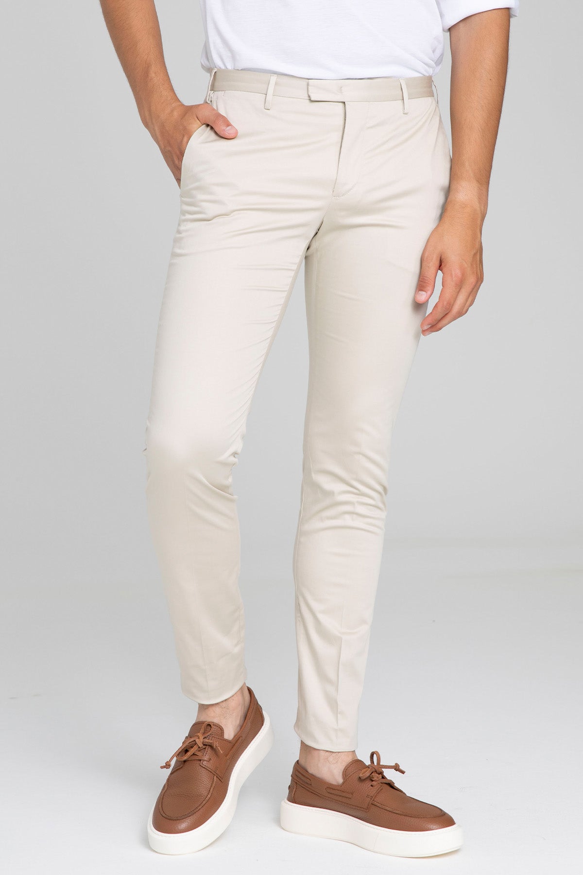 Pantaloni Torino Skinny Fit Yandan Cepli Streç Pantolon