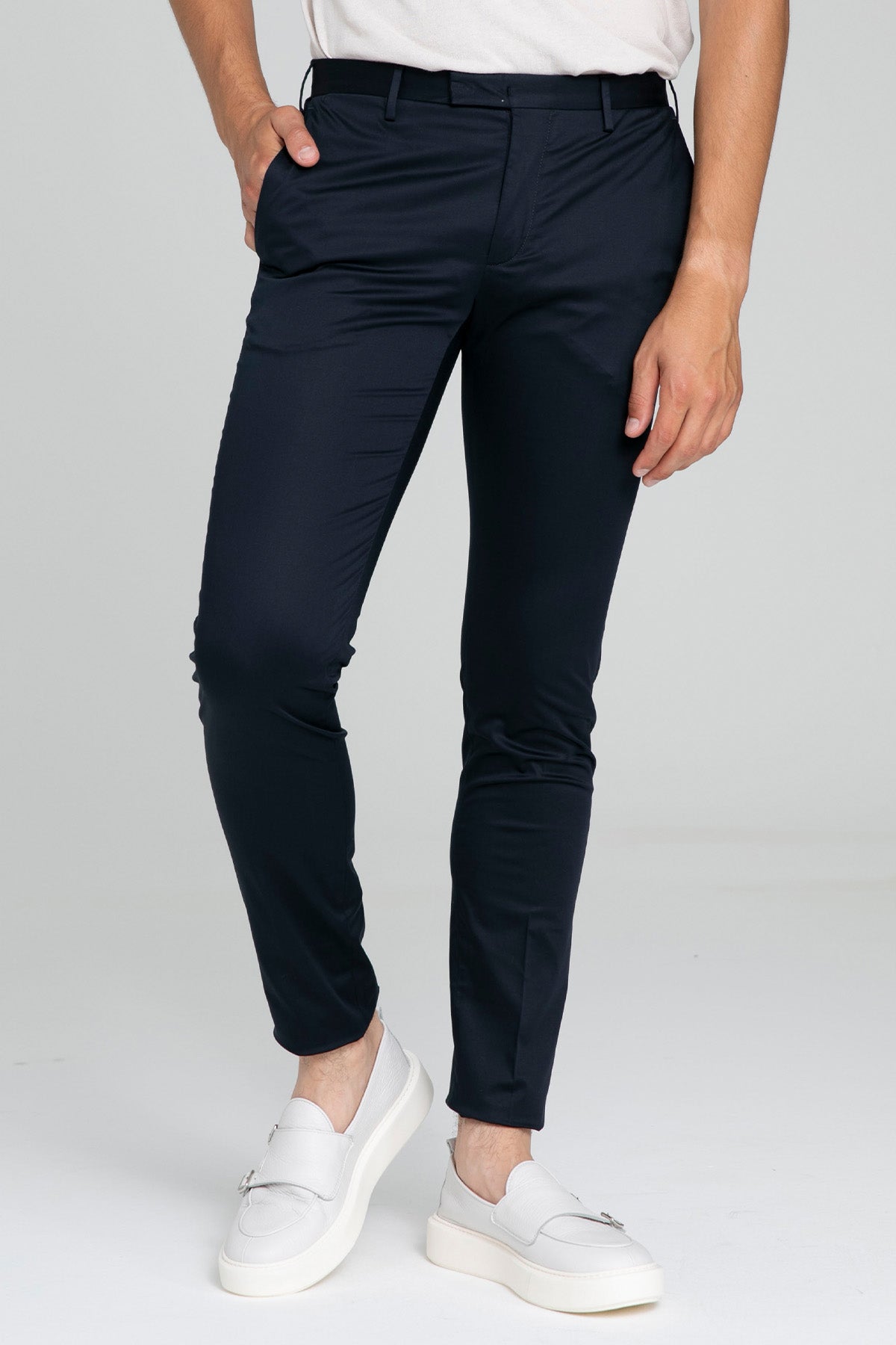 Pantaloni Torino Skinny Fit Yandan Cepli Streç Pantolon