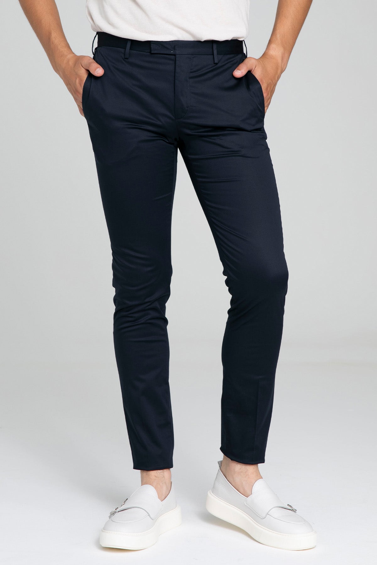 Pantaloni Torino Skinny Fit Yandan Cepli Streç Pantolon