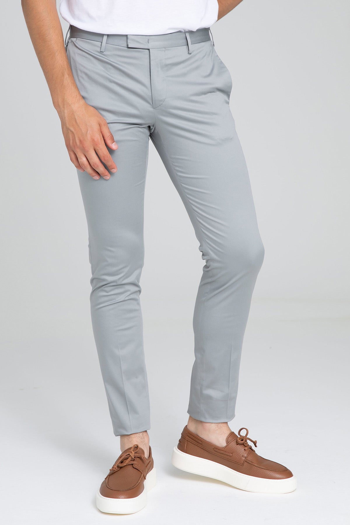 Pantaloni Torino Skinny Fit Yandan Cepli Streç Pantolon