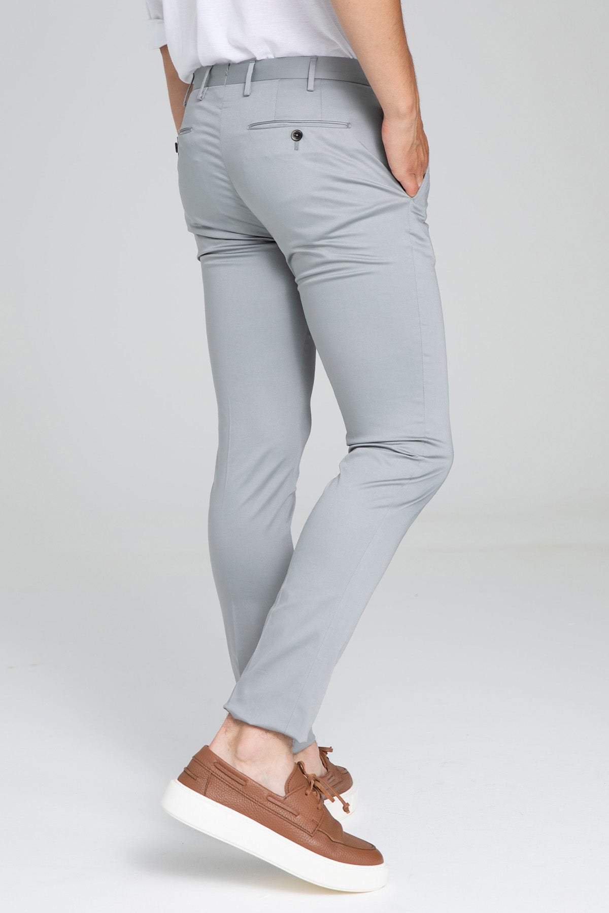 Pantaloni Torino Skinny Fit Yandan Cepli Streç Pantolon