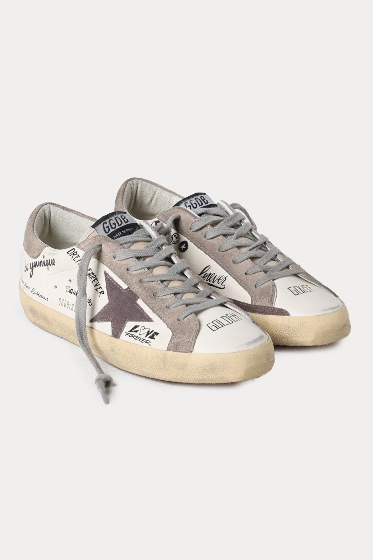 Golden Goose Super-Star Grafik Baskılı Deri Sneaker Ayakkabı