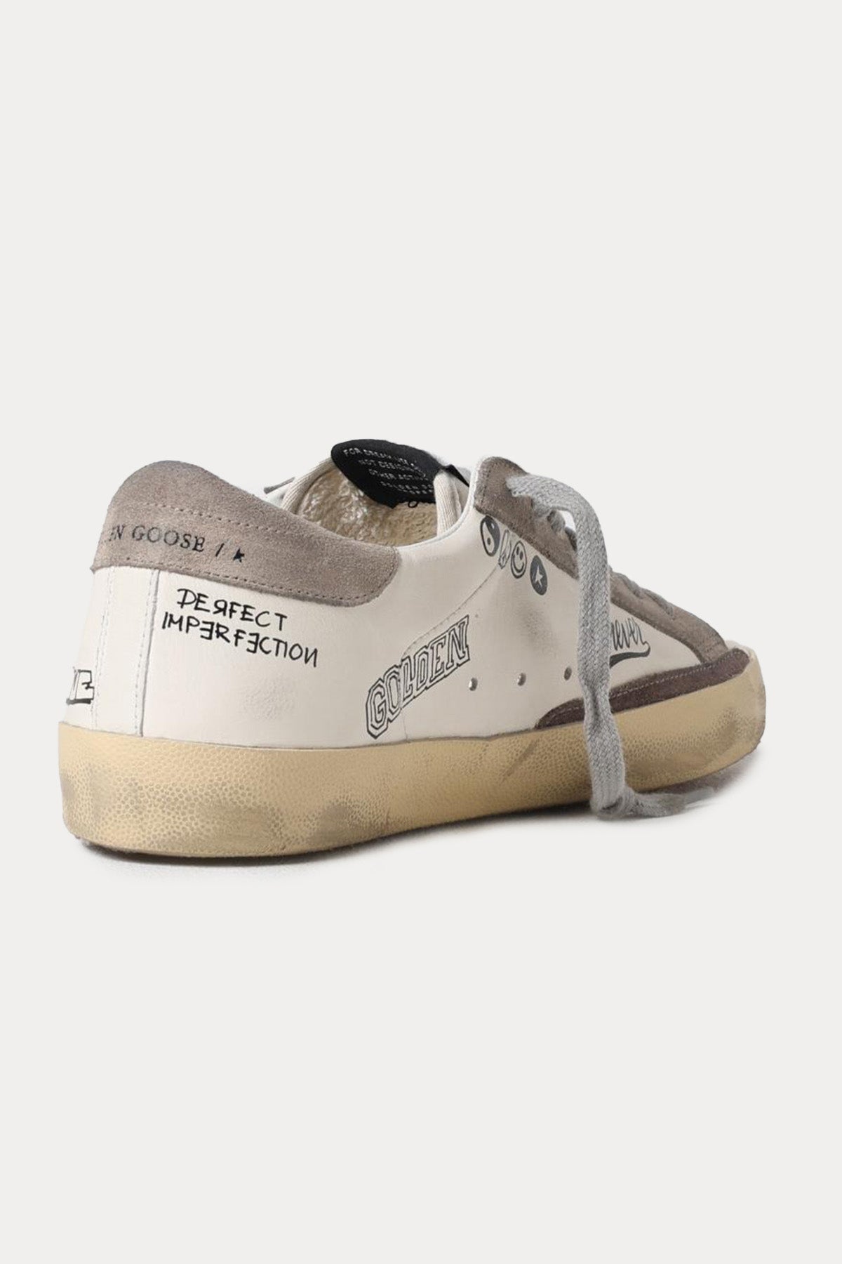 Golden Goose Super-Star Grafik Baskılı Deri Sneaker Ayakkabı