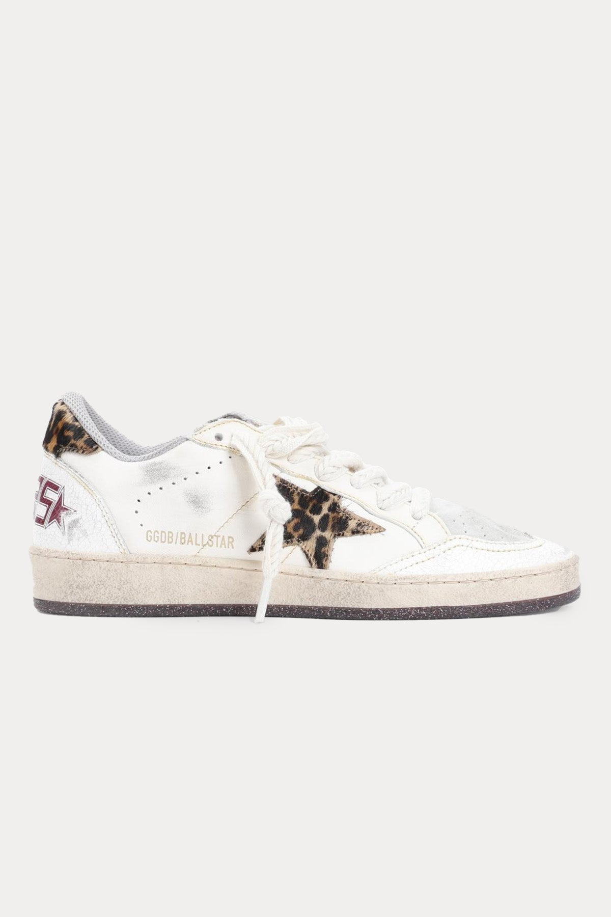 Golden Goose Ball-Star Leopar Desenli Deri Sneaker Ayakkabı