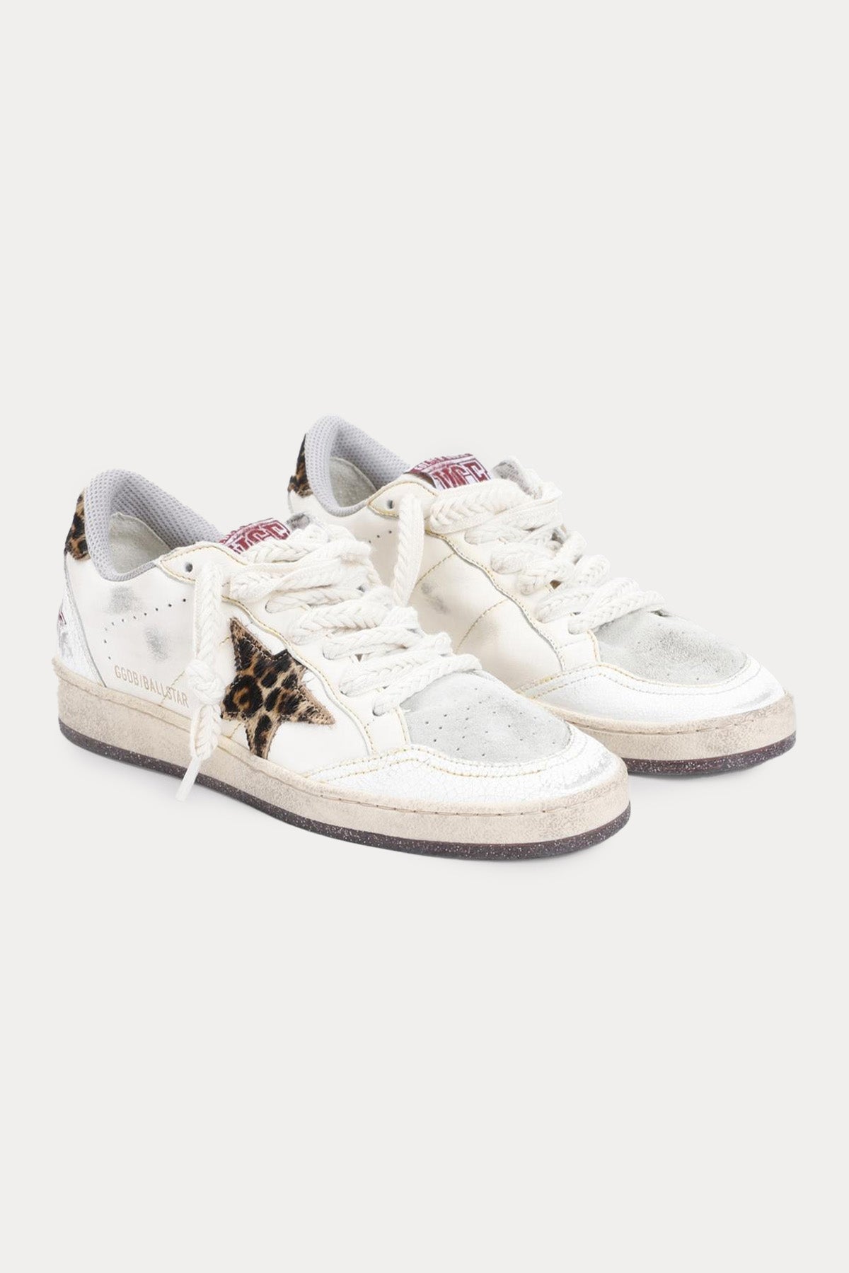 Golden Goose Ball-Star Leopar Desenli Deri Sneaker Ayakkabı