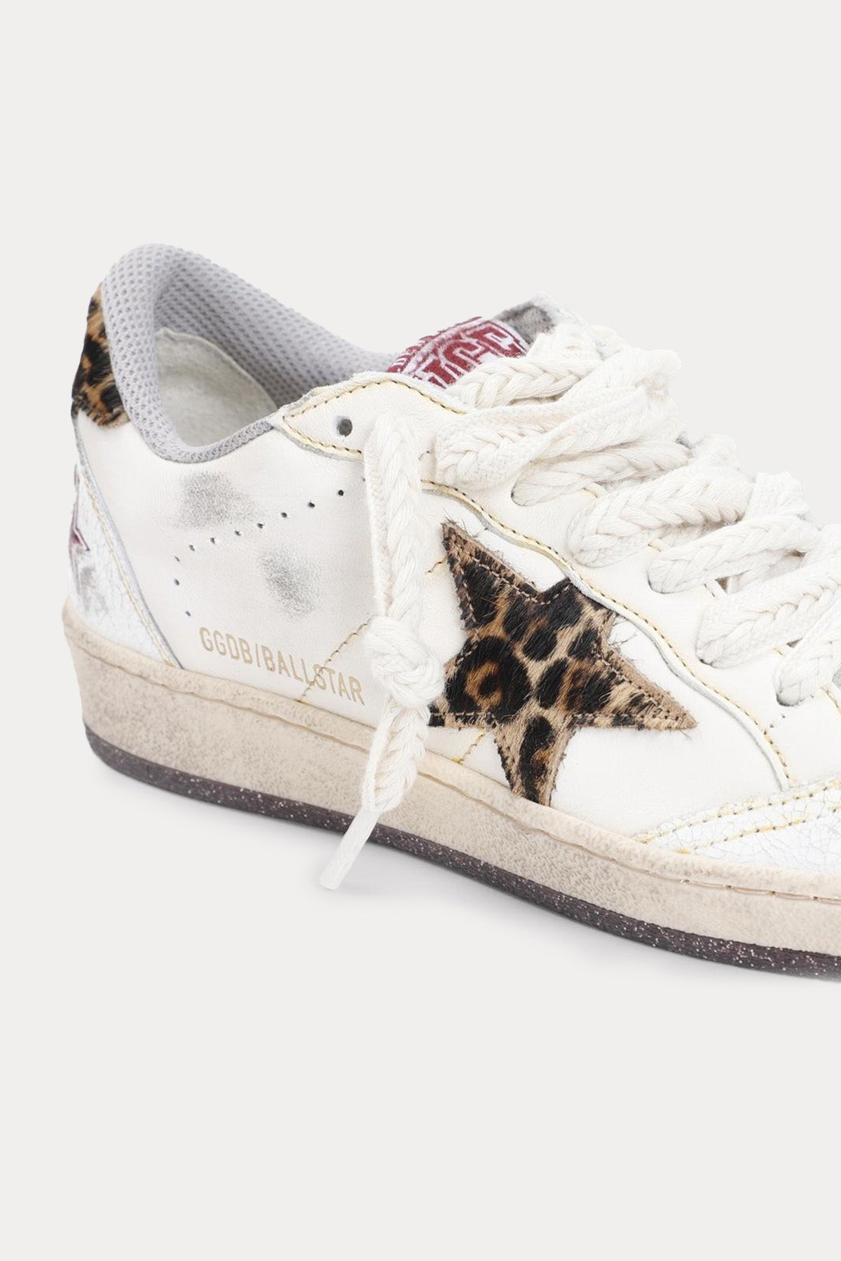 Golden Goose Ball-Star Leopar Desenli Deri Sneaker Ayakkabı