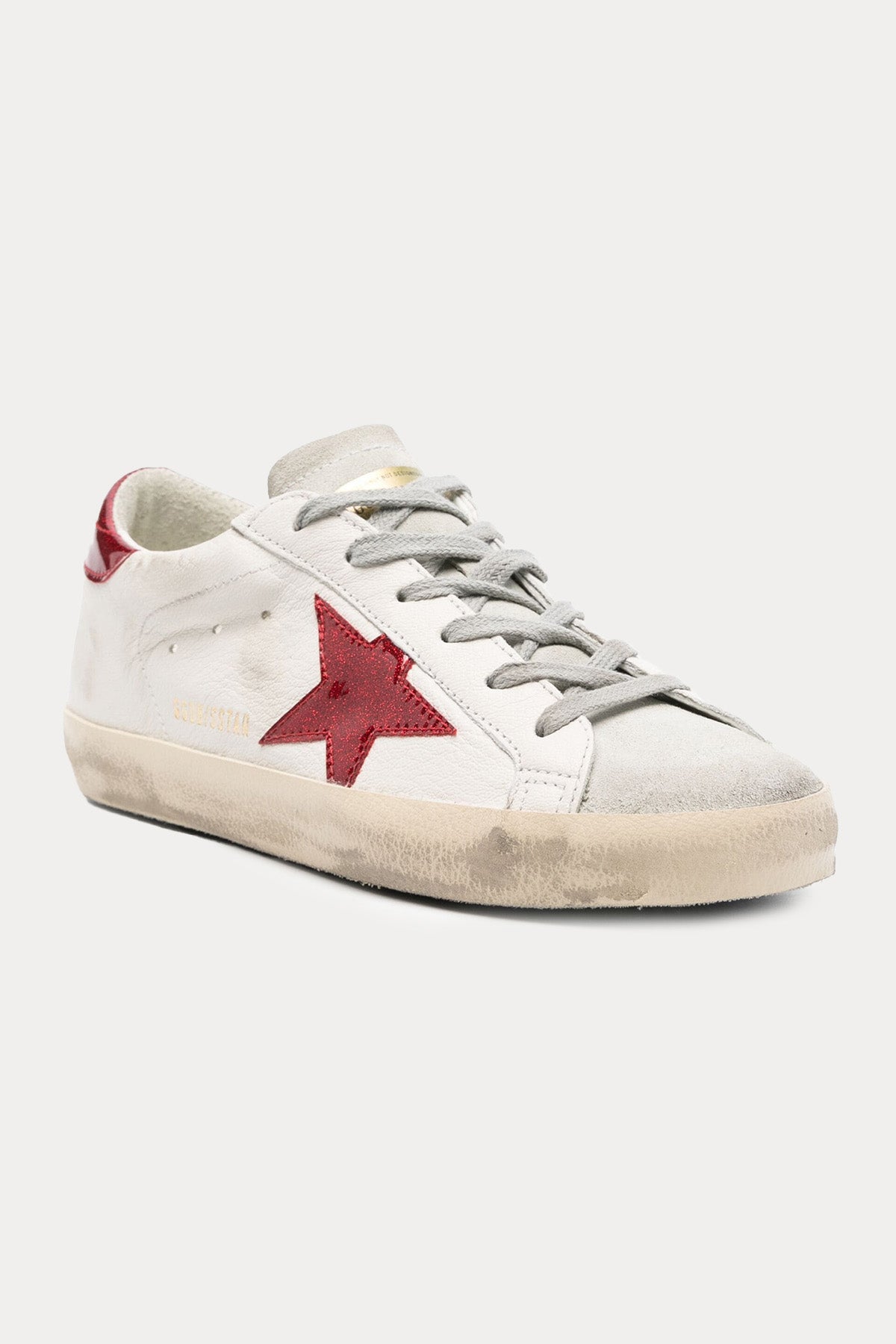 Golden Goose Super-Star Simli Silikon Kaplı Deri Sneaker Ayakkabı