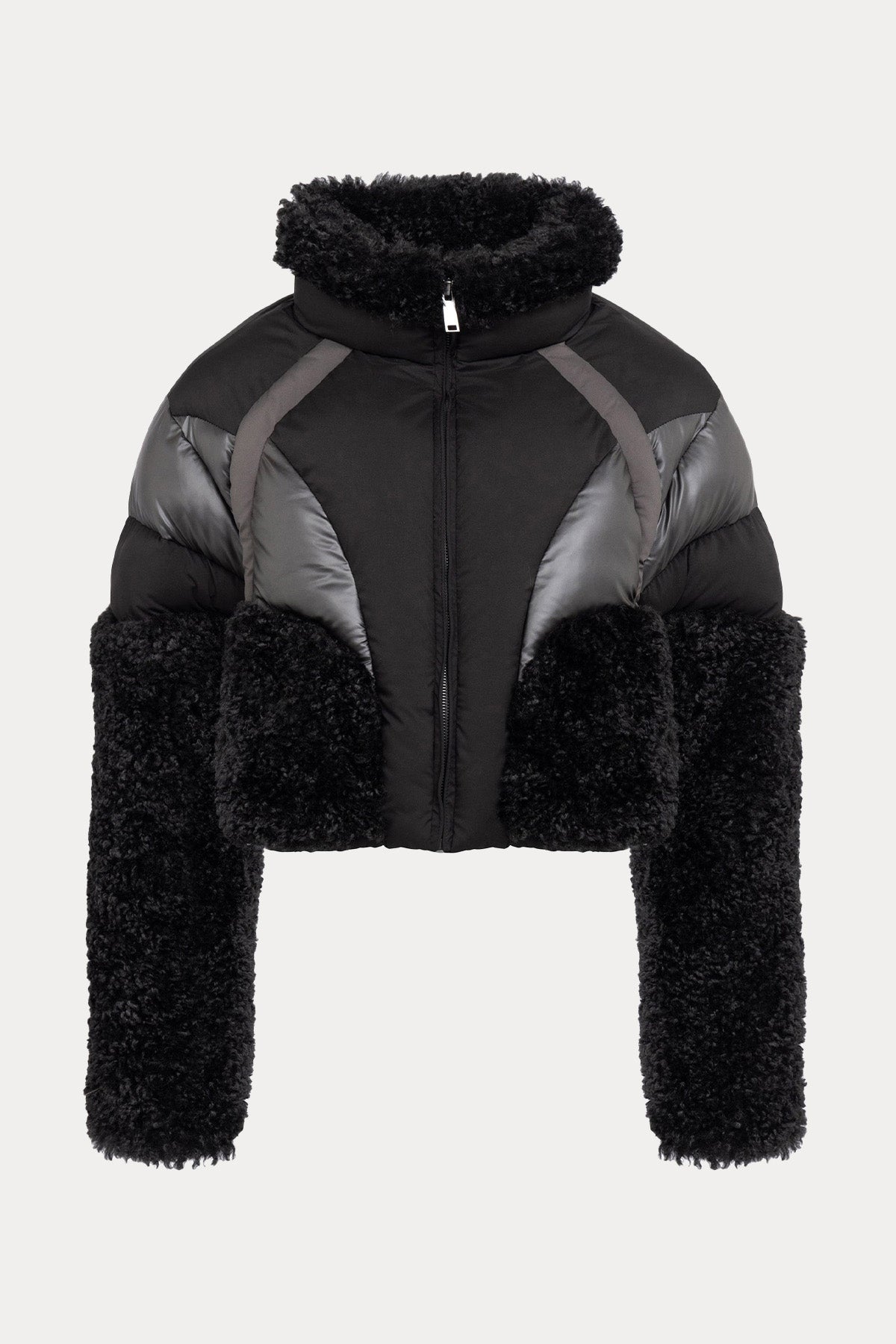 Vegancode Kürklü Crop Puffer Mont