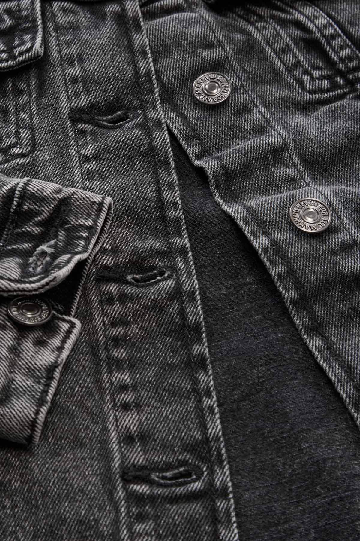 7 For All Mankind Yıkamalı Denim Ceket