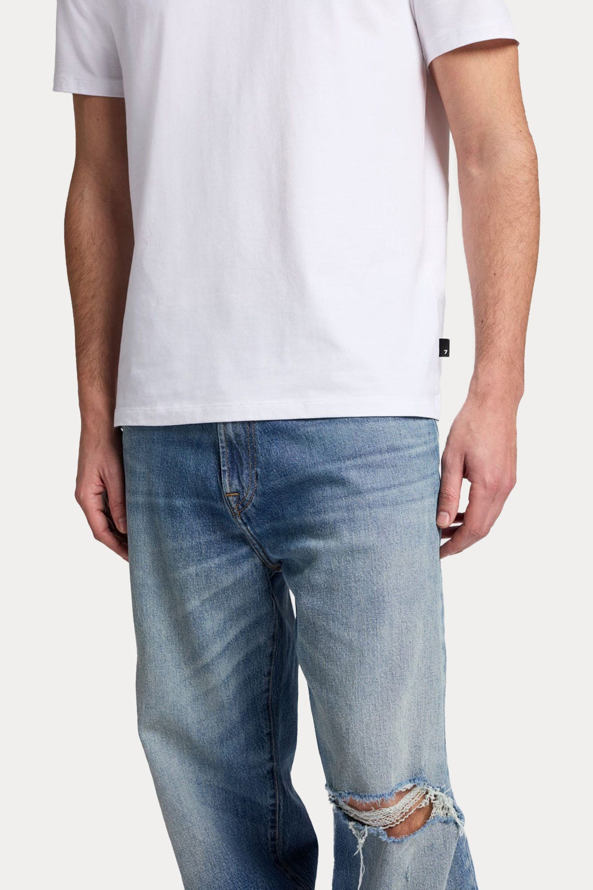 7 For All Mankind Luxe Performance Regular Fit Yuvarlak Yaka T-shirt