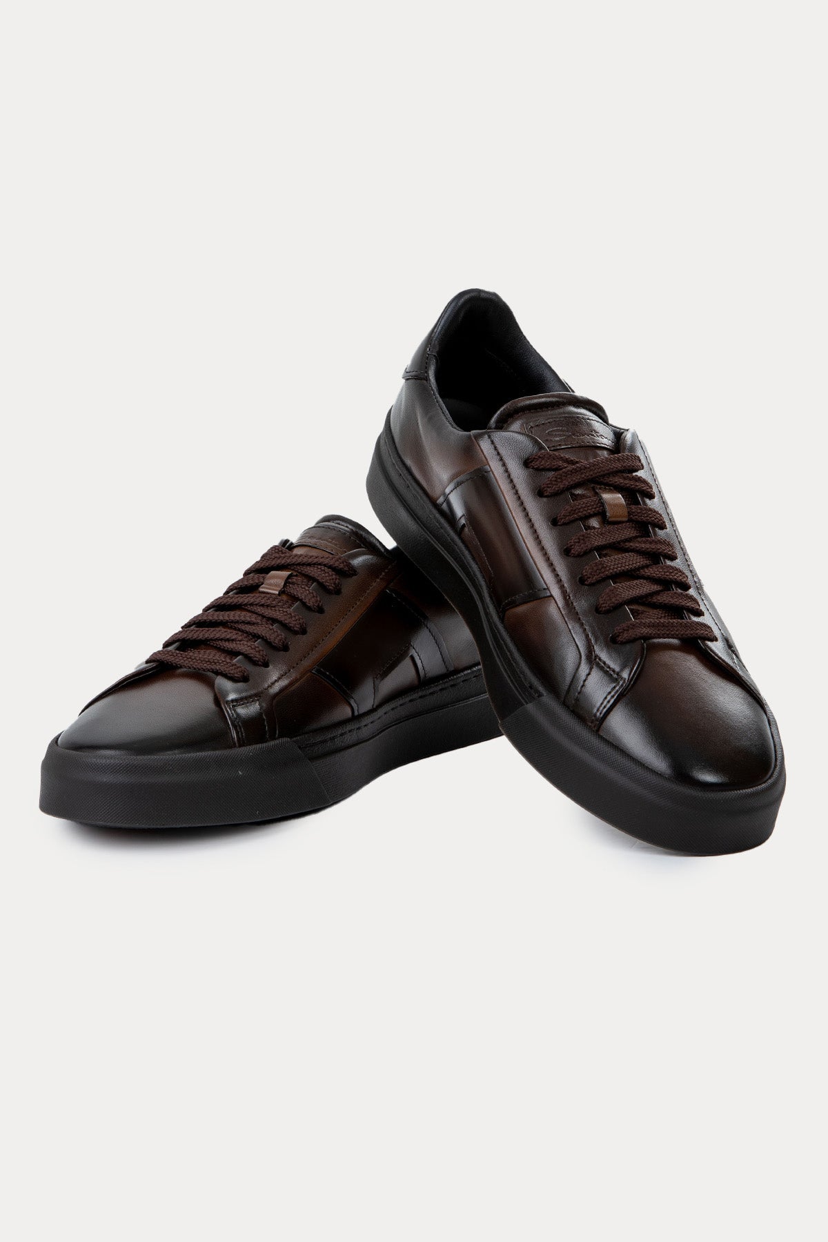 Santoni Double Buckle Deri Sneaker Ayakkabı