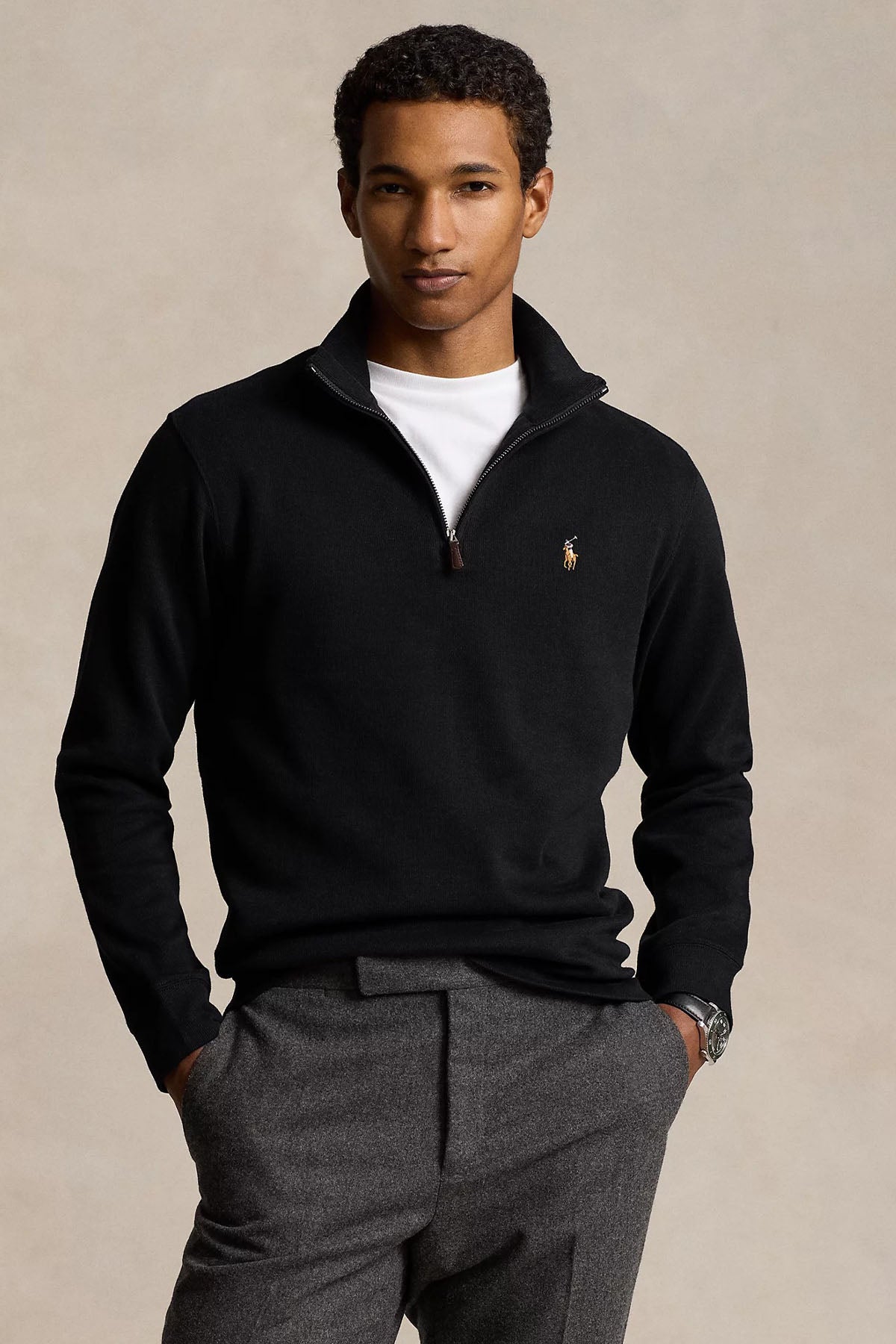 Polo Ralph Lauren Estate Rib Dik Yaka Yarım Fermuarlı Sweatshirt