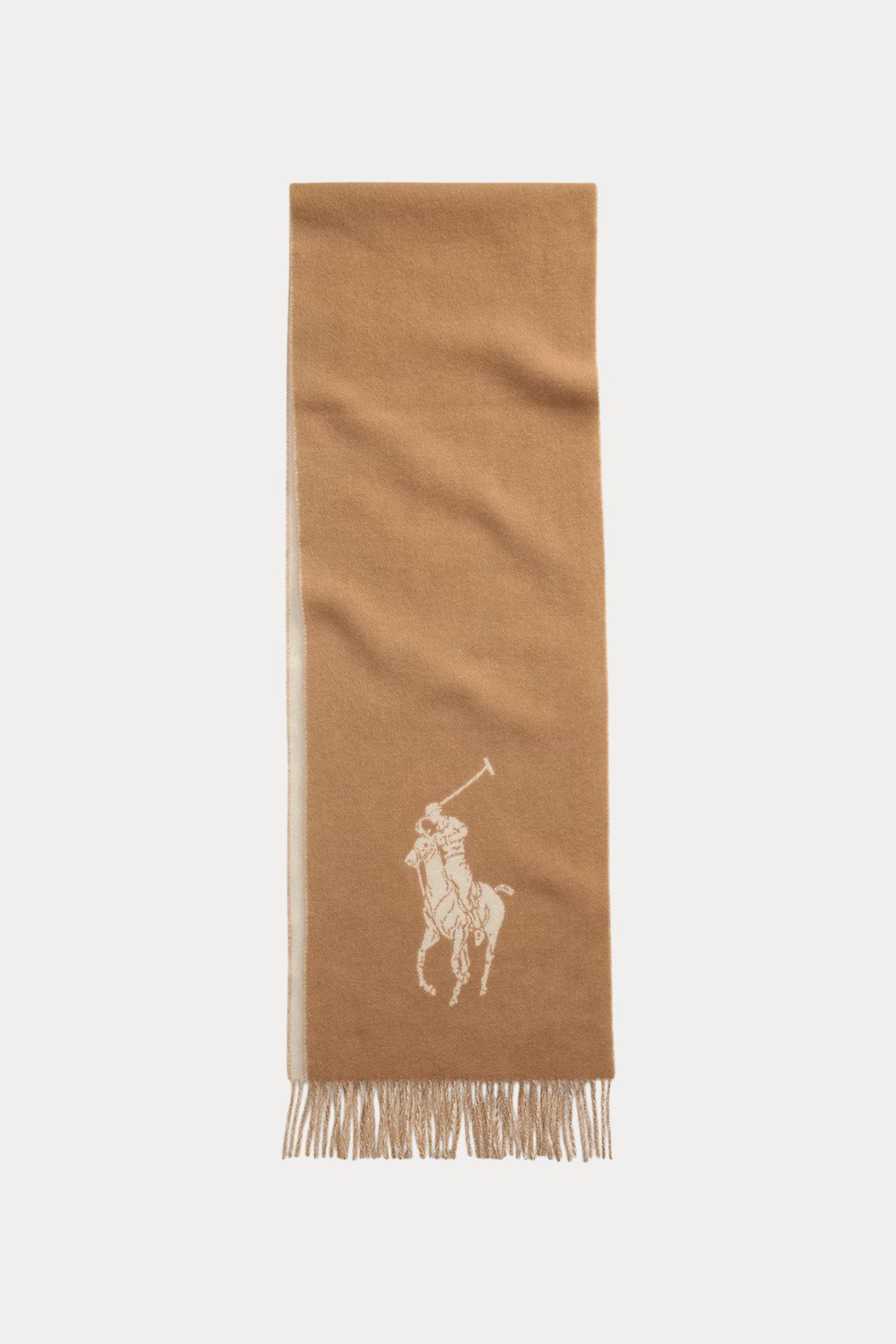 Polo Ralph Lauren Çift Taraflı Unisex Big Pony Logolu Yün Atkı