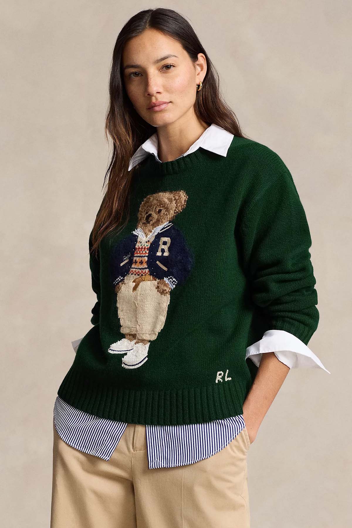 Polo Ralph Lauren Relaxed Fit Polo Bear Kaşmir Örgü Yün Triko