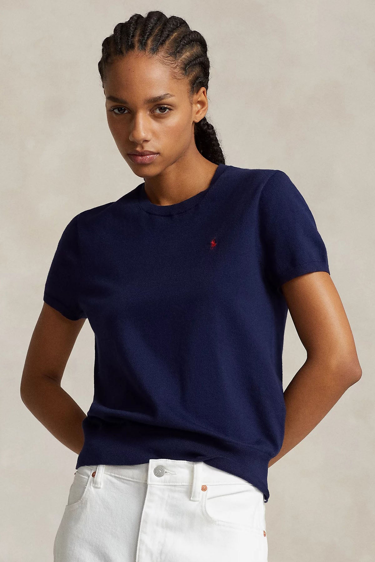 Polo Ralph Lauren Yuvarlak Yaka Logolu İnce Örgü Triko