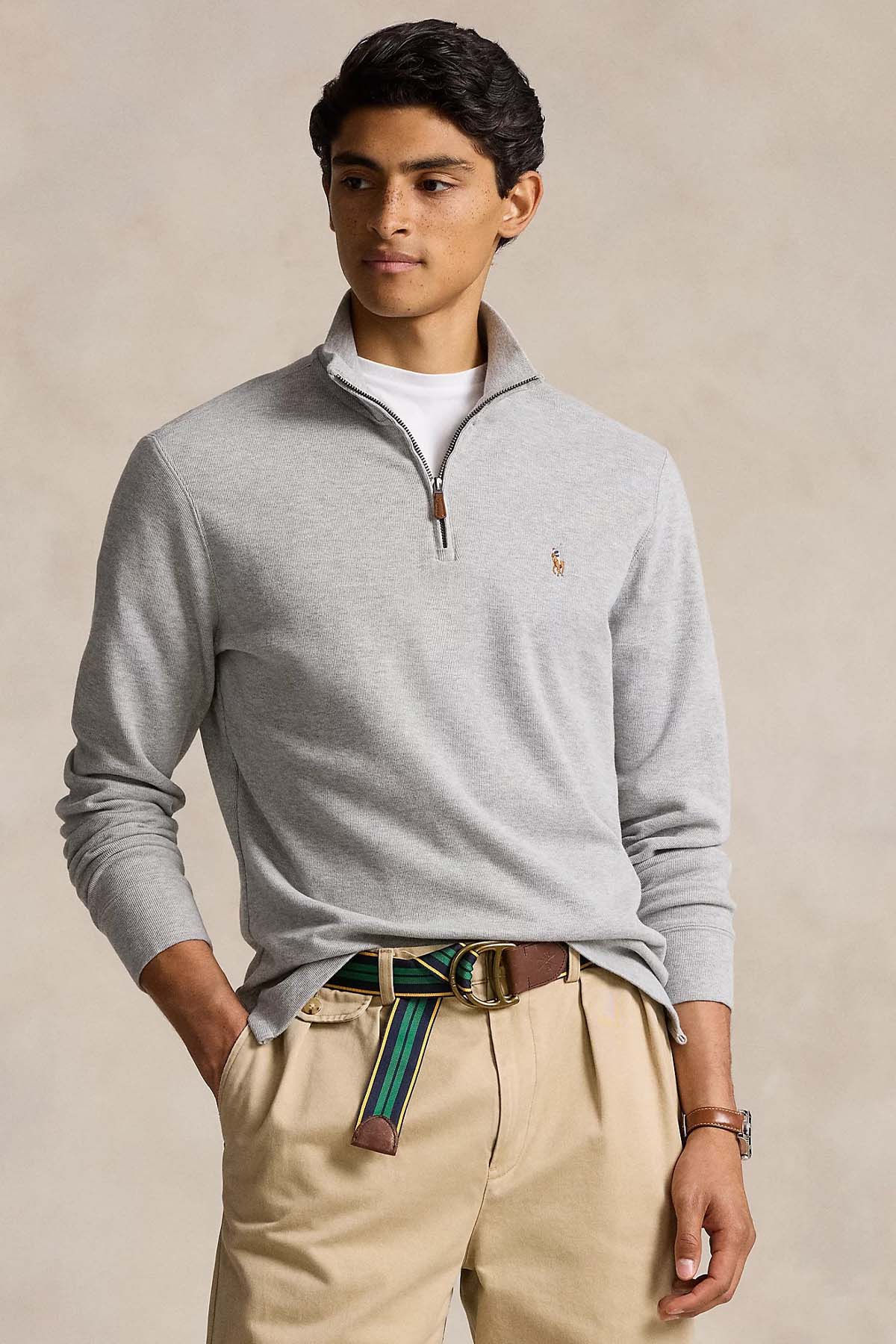 Polo Ralph Lauren Estate Rib Dik Yaka Yarım Fermuarlı Sweatshirt