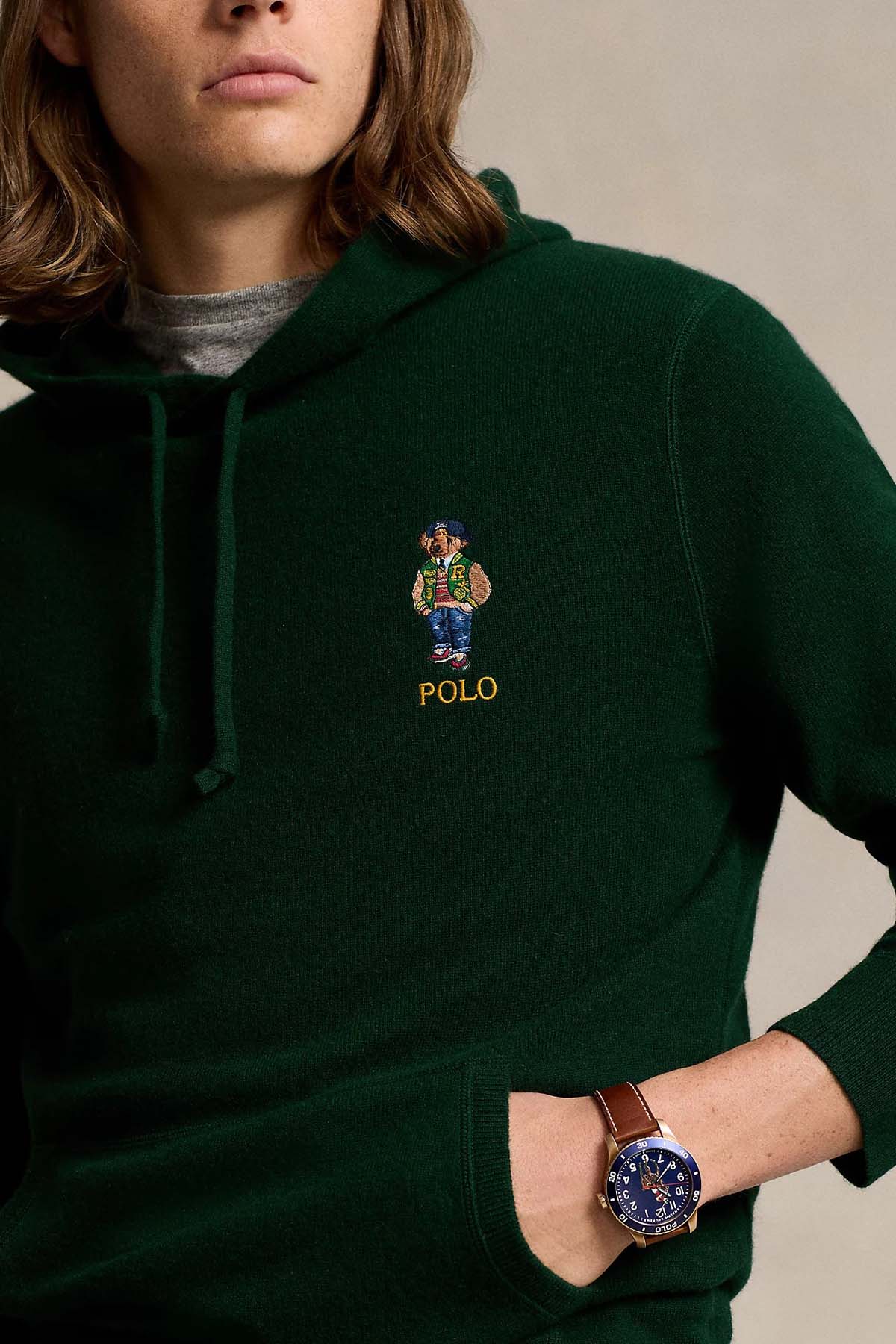 Polo Ralph Lauren Polo Bear Kapüşonlu İnce Örgü Yün Triko