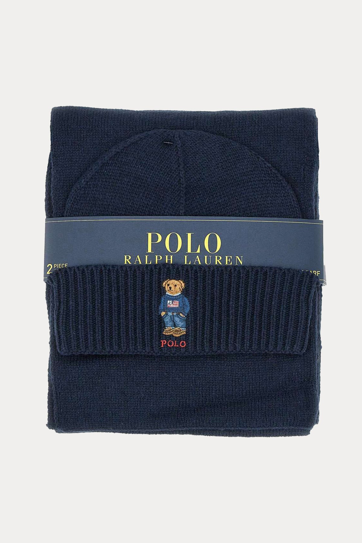 Polo Ralph Lauren Unisex Polo Bear Örgü Yün Bere ve Atkı Seti