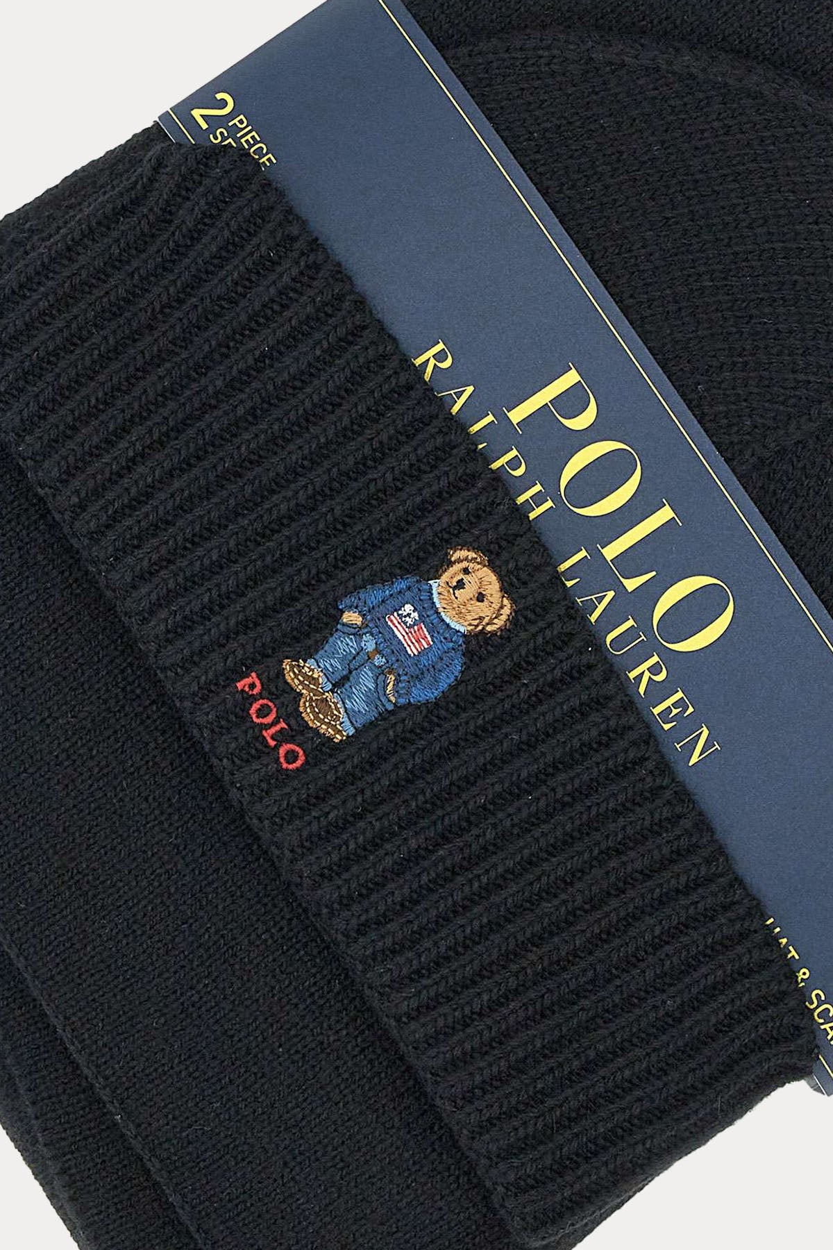 Polo Ralph Lauren Unisex Polo Bear Örgü Yün Bere ve Atkı Seti