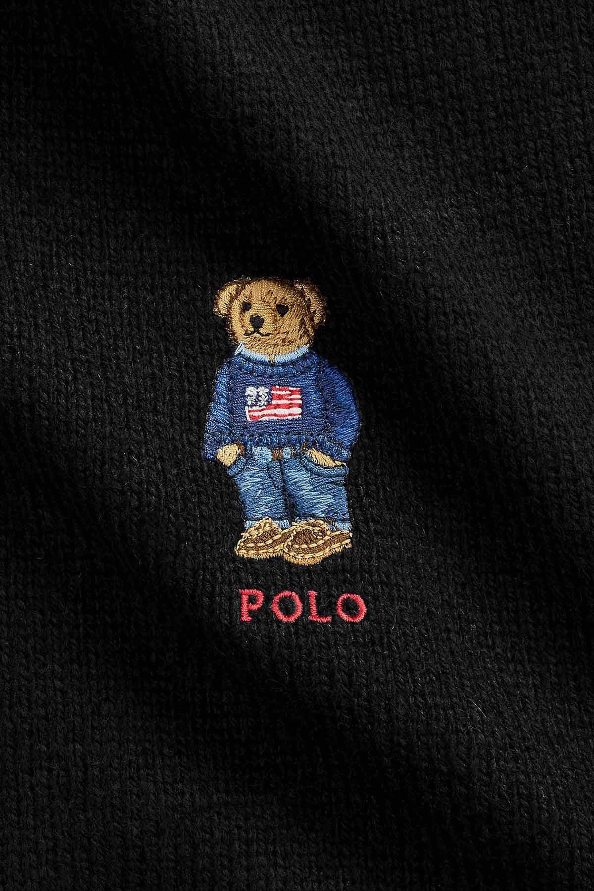 Polo Ralph Lauren Unisex Polo Bear Örgü Yün Bere ve Atkı Seti