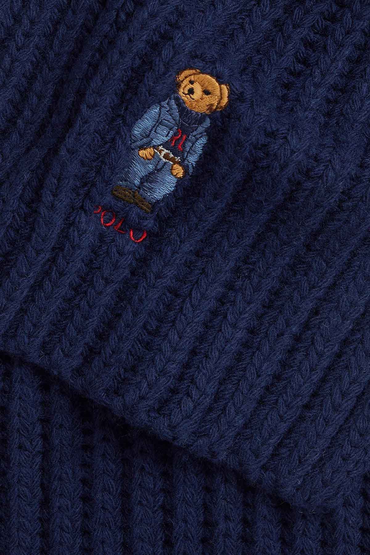 Polo Ralph Lauren Unisex Polo Bear Örgü Yün Atkı