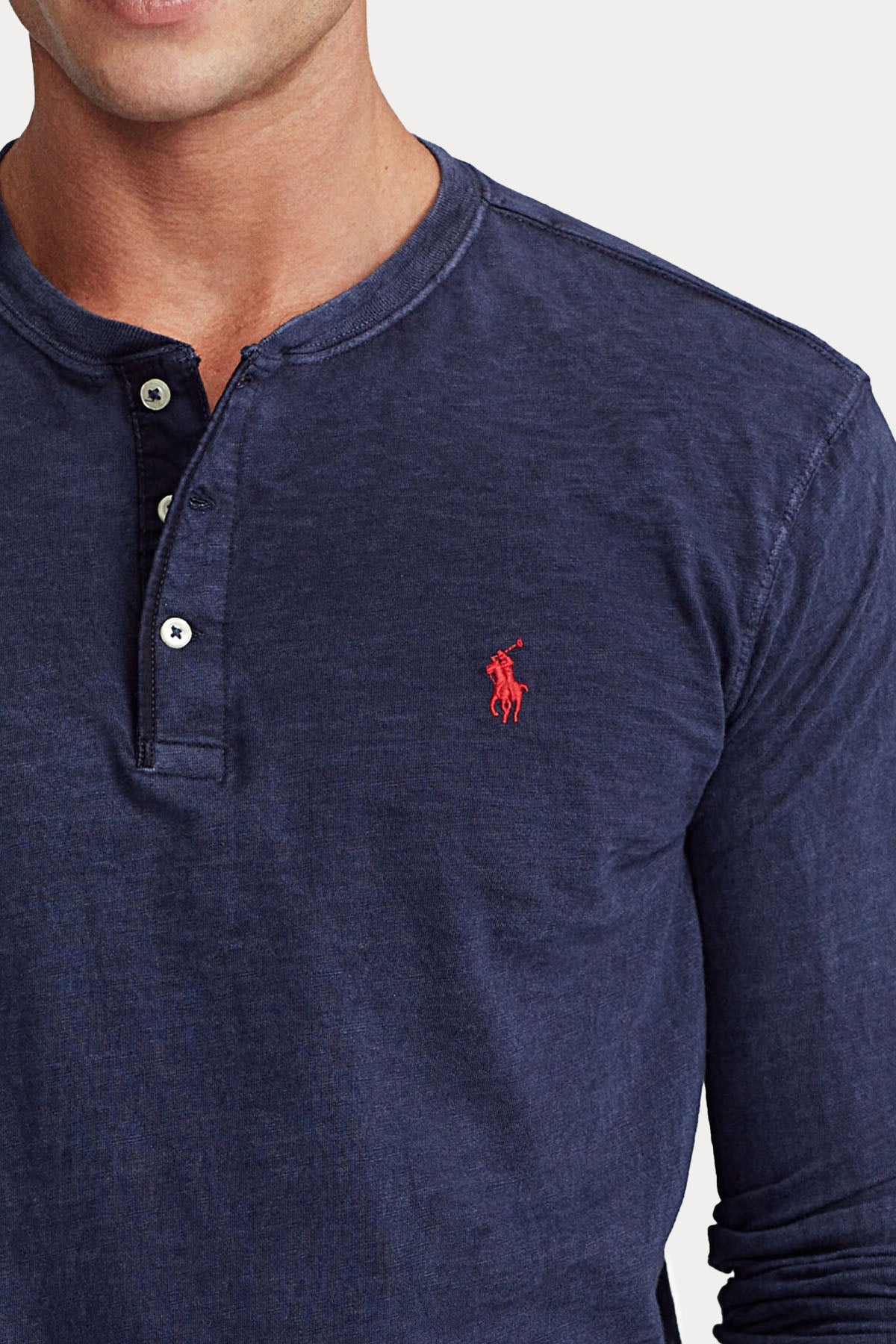 Polo Ralph Lauren Düğmeli Yuvarlak Yaka Uzun Kollu T-shirt