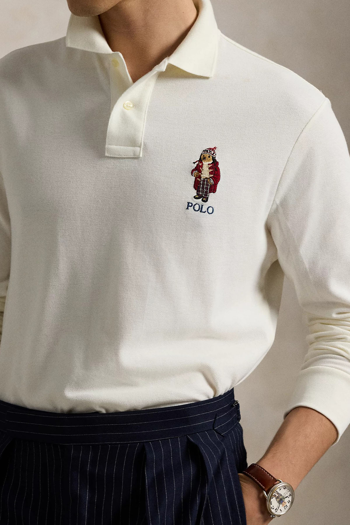 Polo Ralph Lauren Polo Yaka İnce Örgü Polo Bear Triko