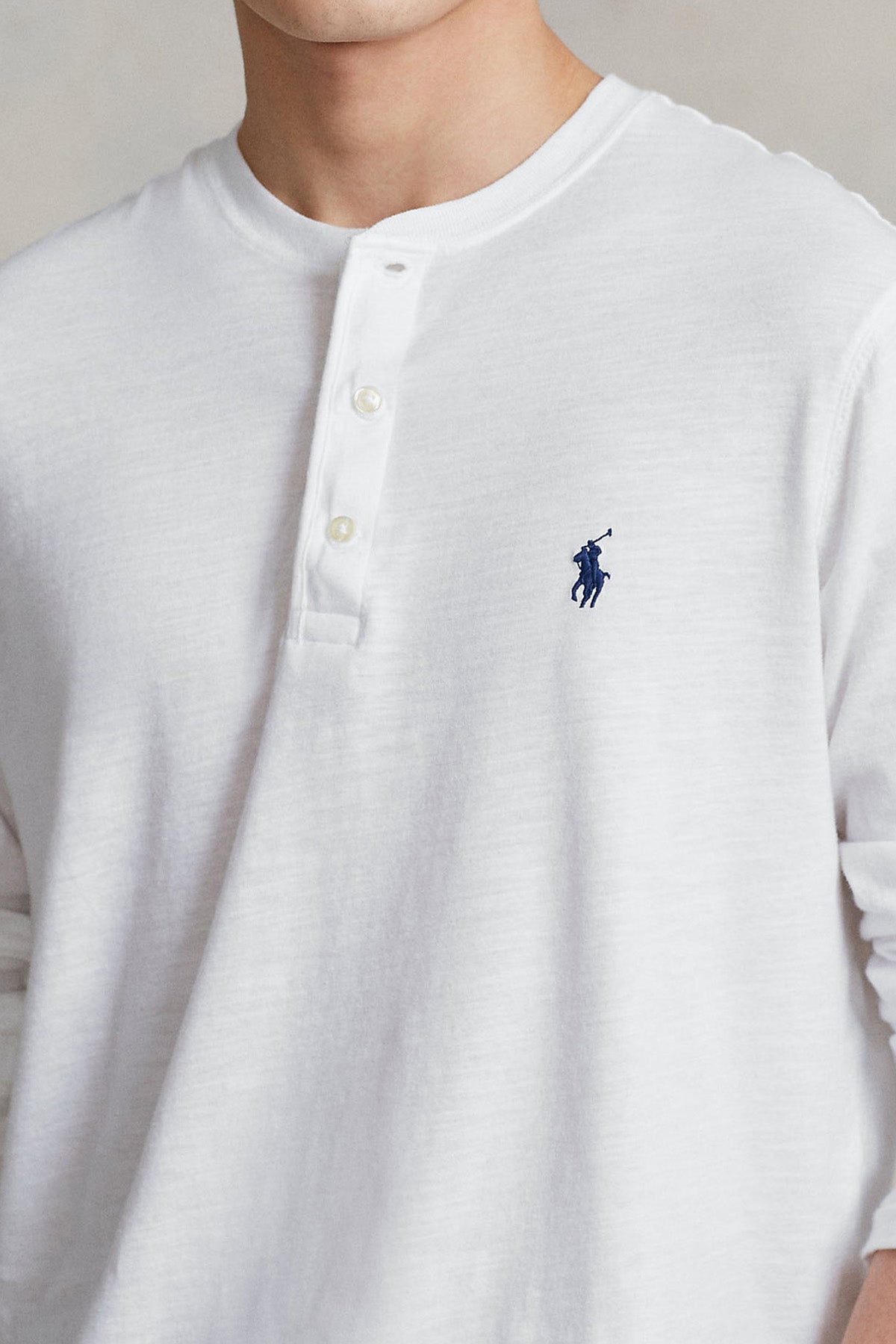 Polo Ralph Lauren Düğmeli Yuvarlak Yaka Uzun Kollu T-shirt