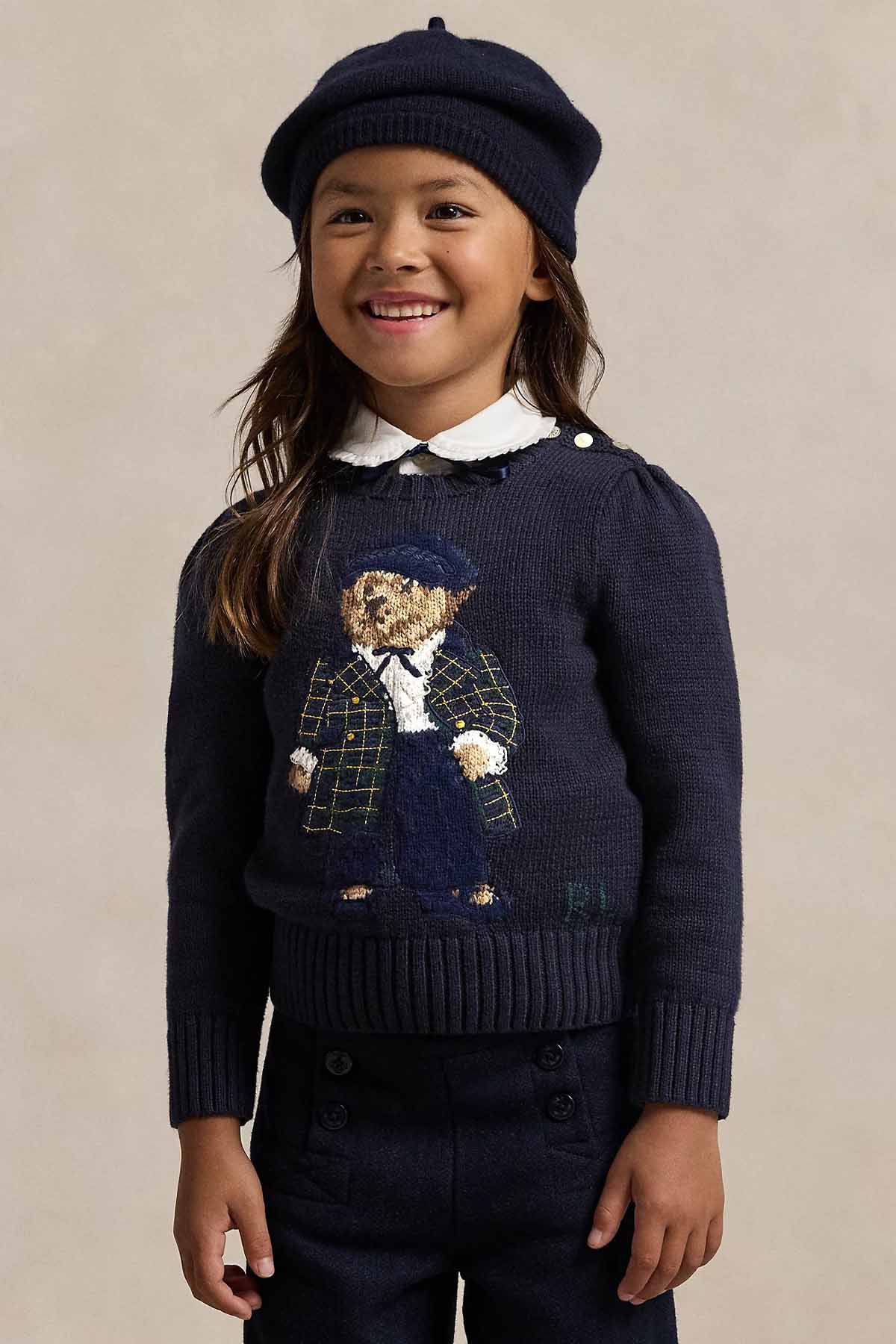 Polo Ralph Lauren Kids 4-6 Yaş Kız Çocuk Örgü Polo Bear Triko