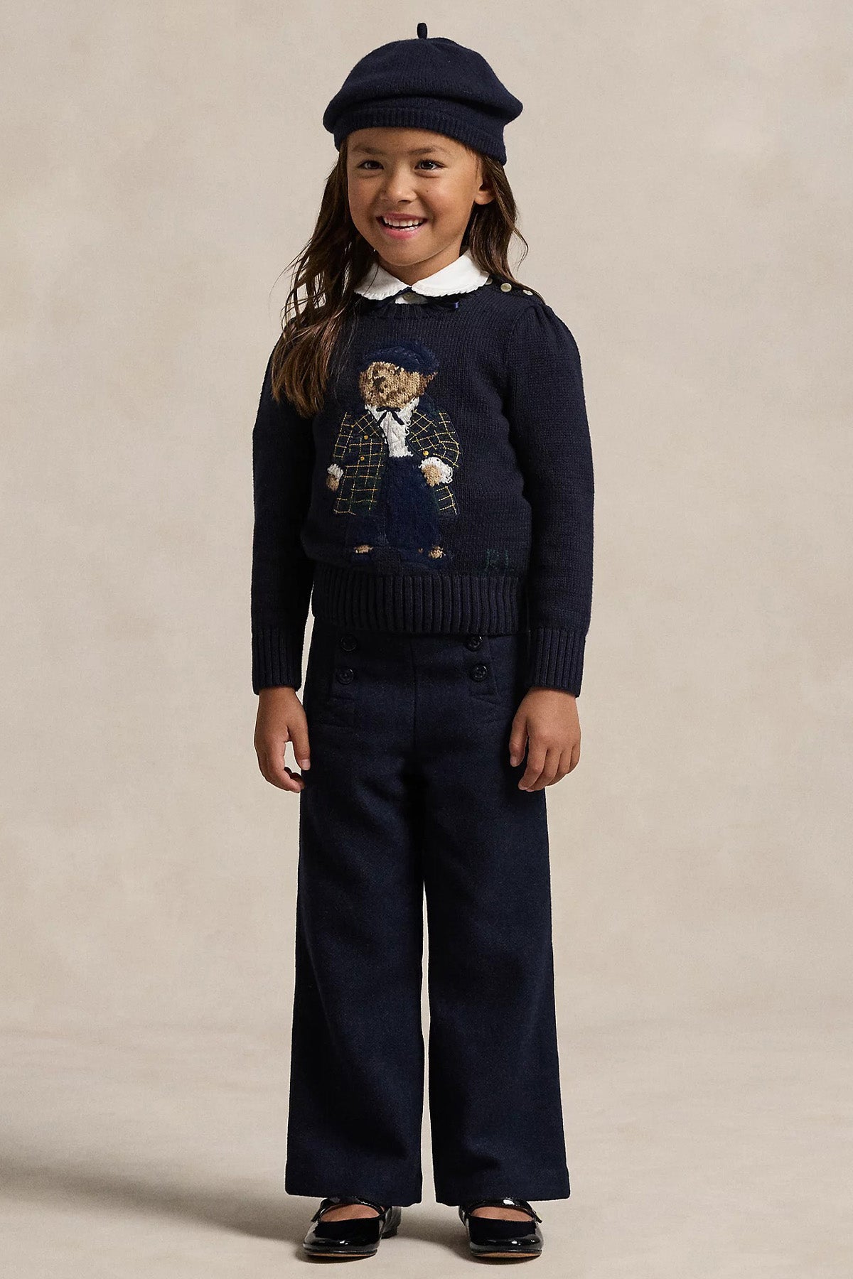 Polo Ralph Lauren Kids 4-6 Yaş Kız Çocuk Örgü Polo Bear Triko