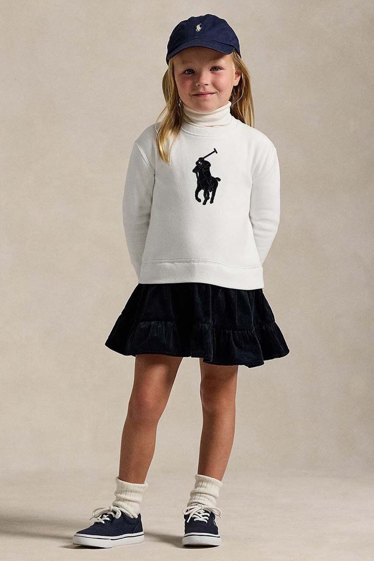 Polo Ralph Lauren Kids 3-6 Yaş Kız Çocuk Pony Logolu Sweatshirt Elbise