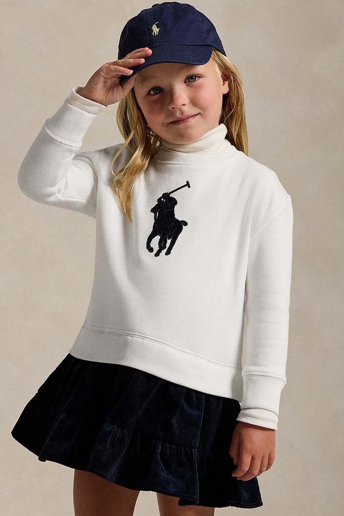 Polo Ralph Lauren Kids 3-6 Yaş Kız Çocuk Pony Logolu Sweatshirt Elbise