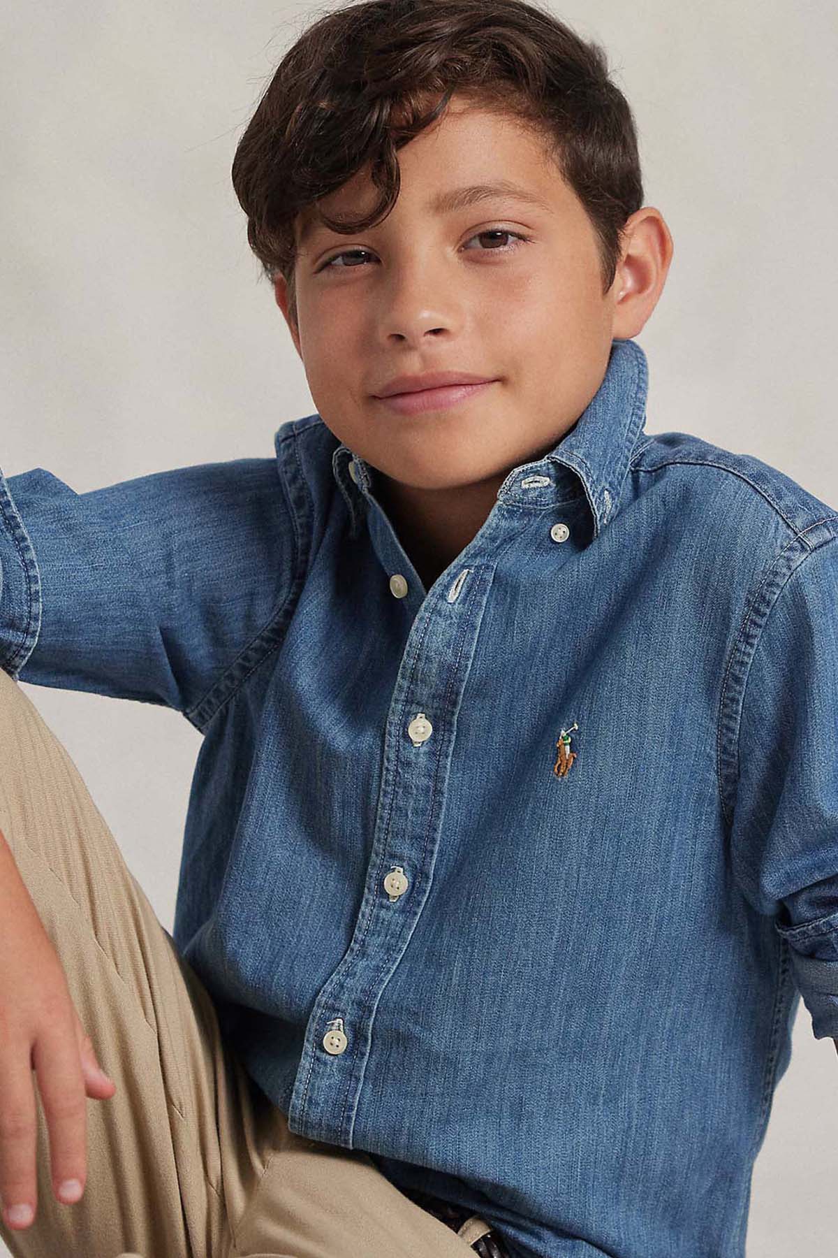 Polo Ralph Lauren Kids S-L Beden Erkek Çocuk Denim Gömlek