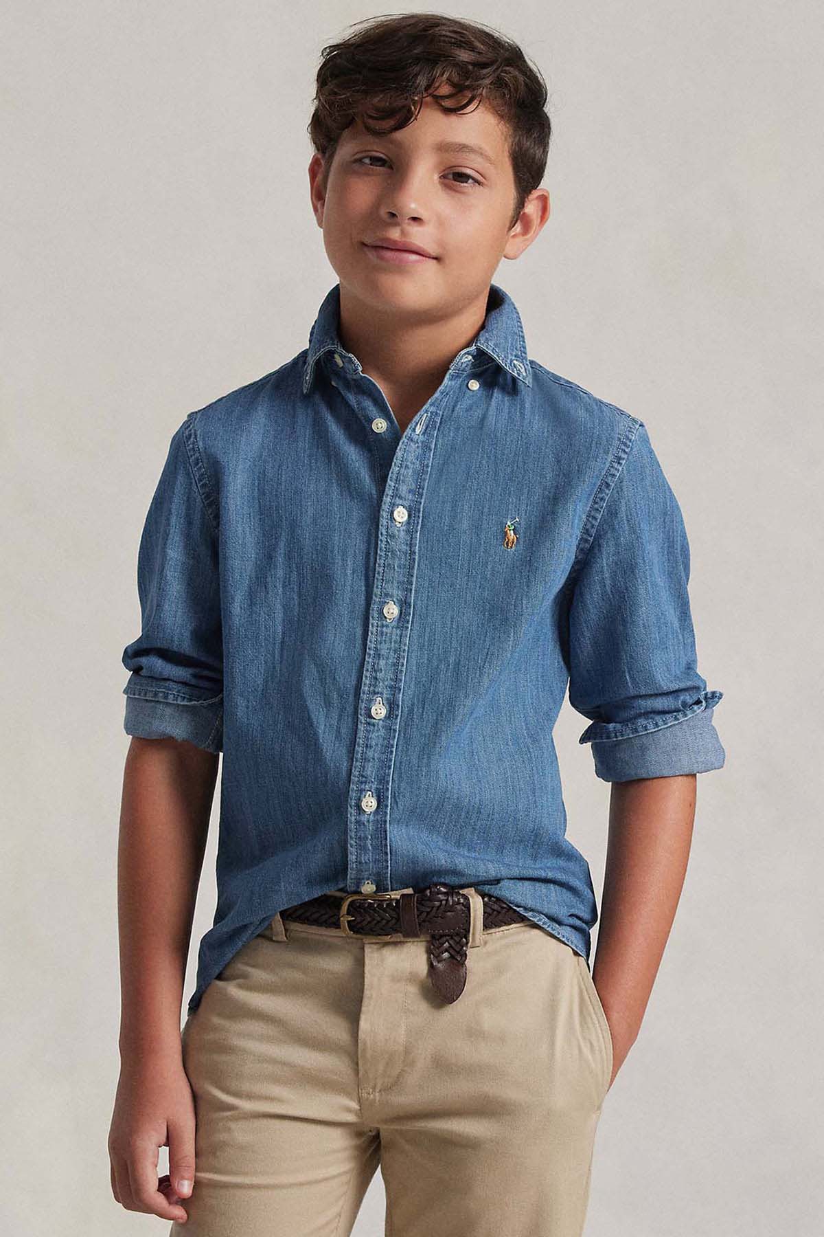 Polo Ralph Lauren Kids S-L Beden Erkek Çocuk Denim Gömlek