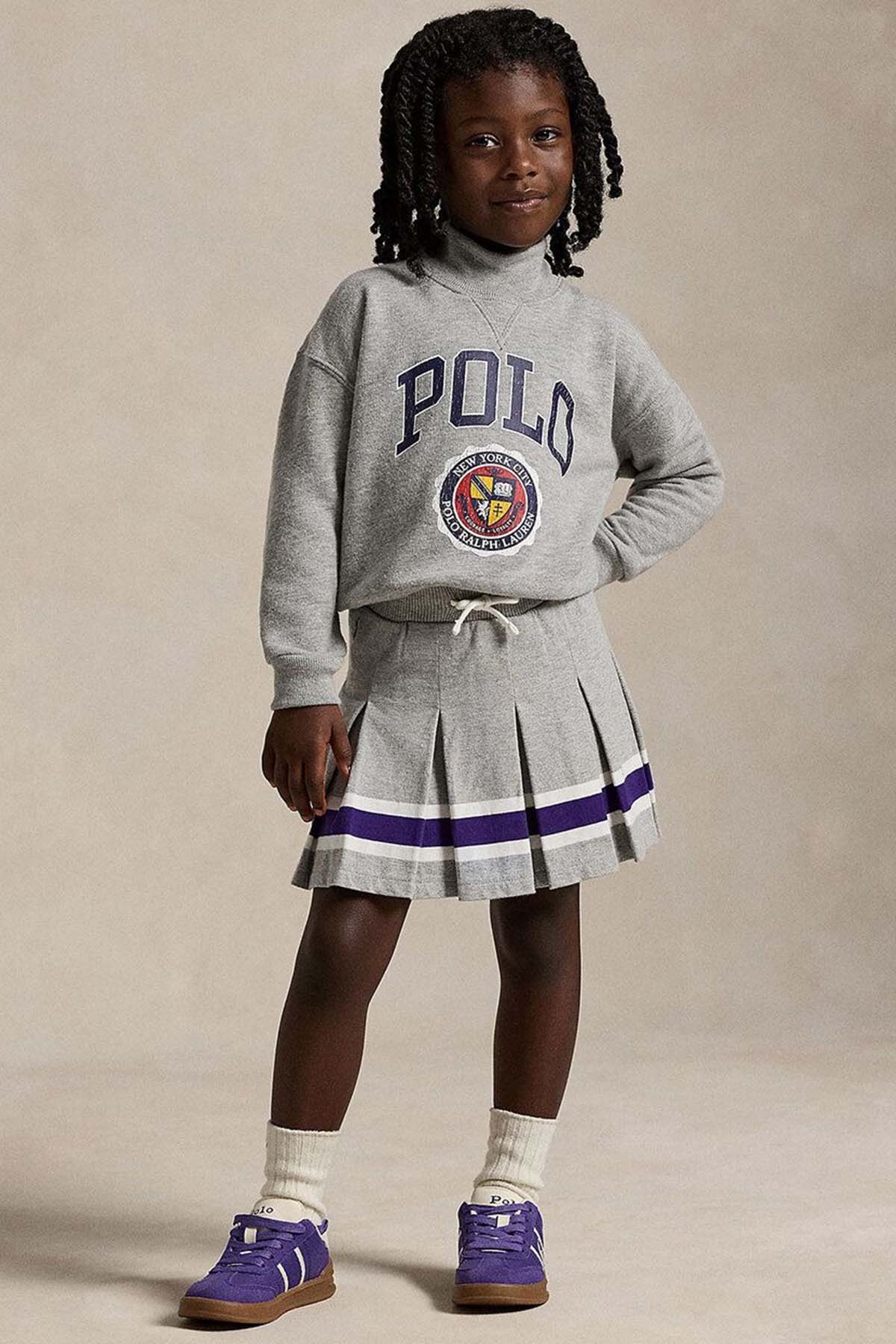 Polo Ralph Lauren Kids S Beden Kız Çocuk Beli Lastikli Pileli Mini Etek