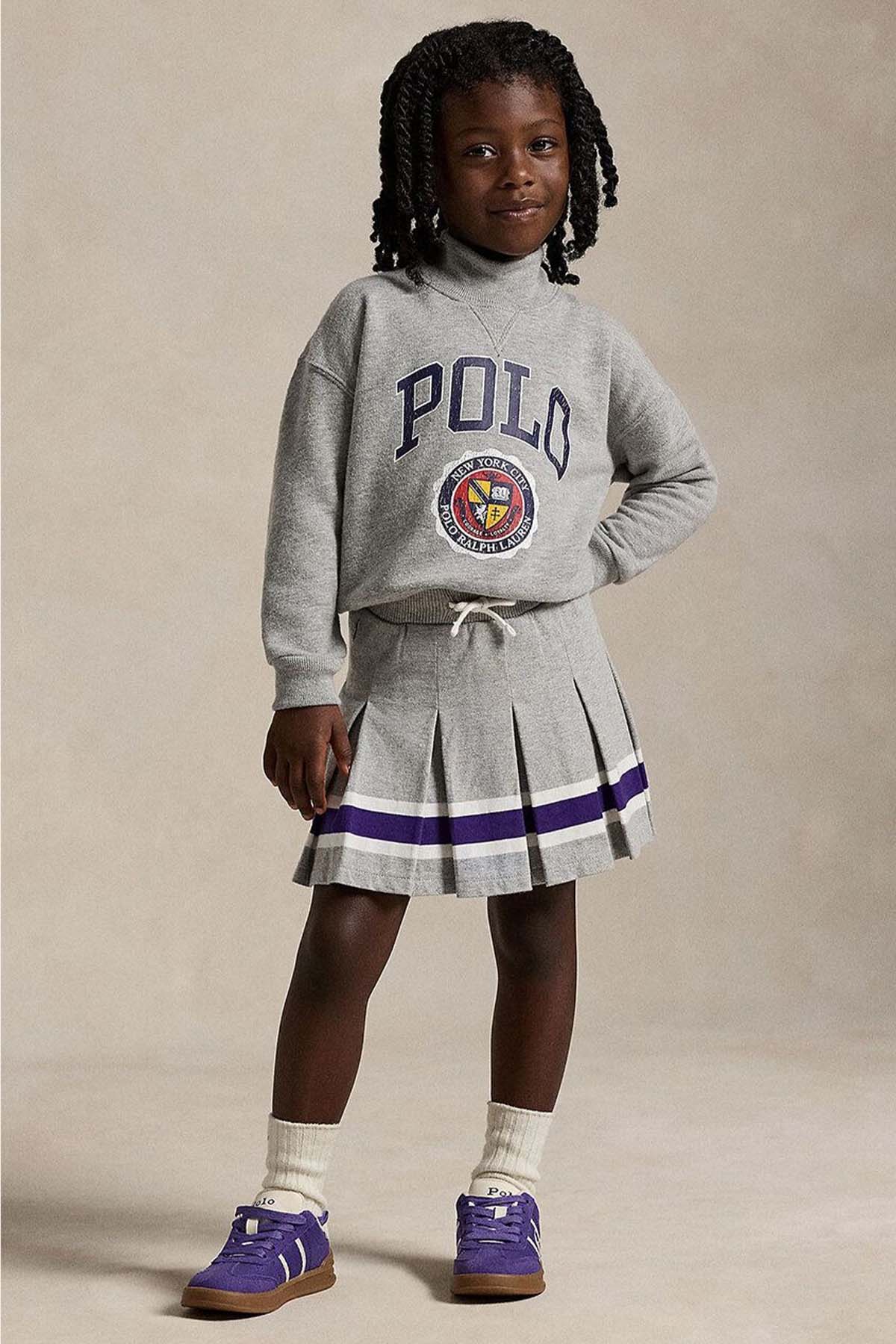 Polo Ralph Lauren Kids 5-6 Yaş Kız Çocuk Beli Lastikli Pileli Mini Etek