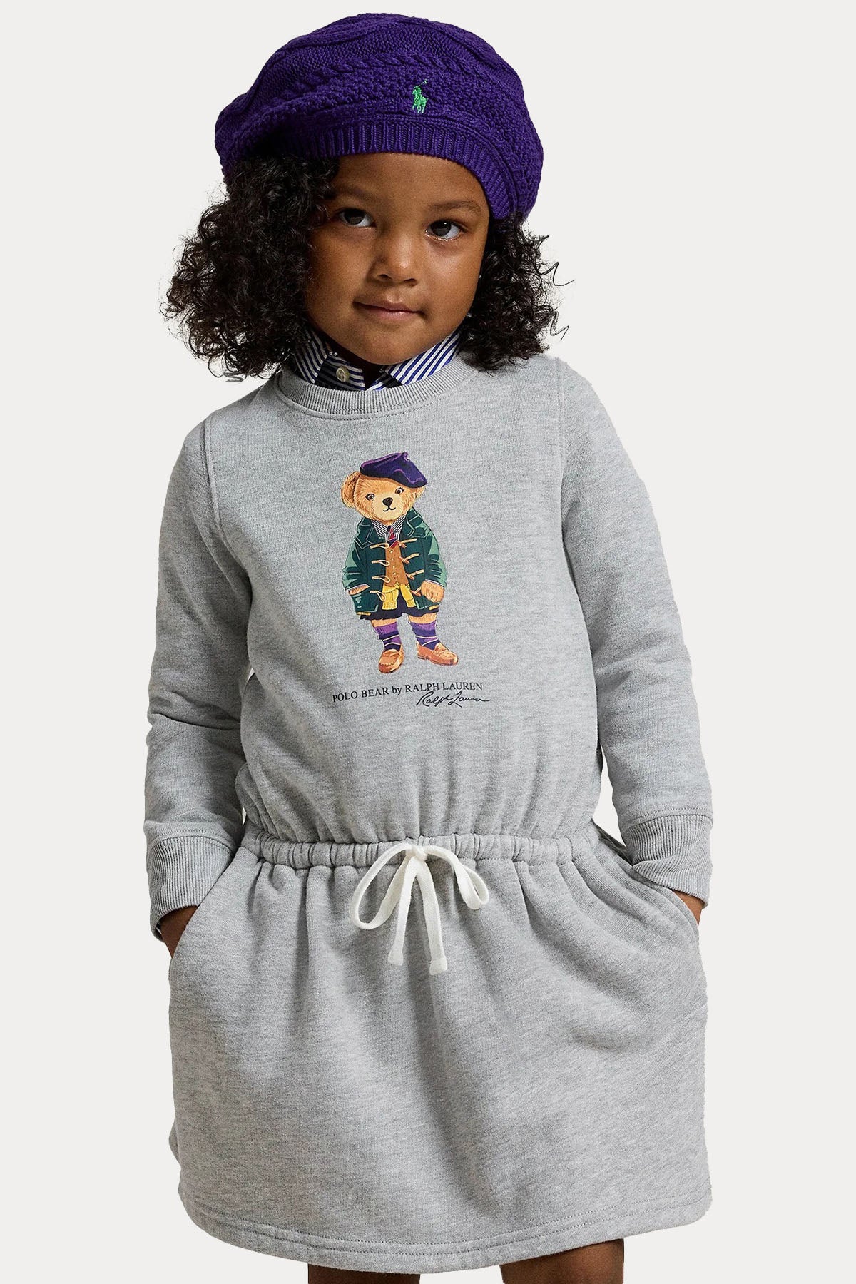 Polo Ralph Lauren Kids 4-6 Yaş Kız Çocuk Polo Bear Sweatshirt Elbise