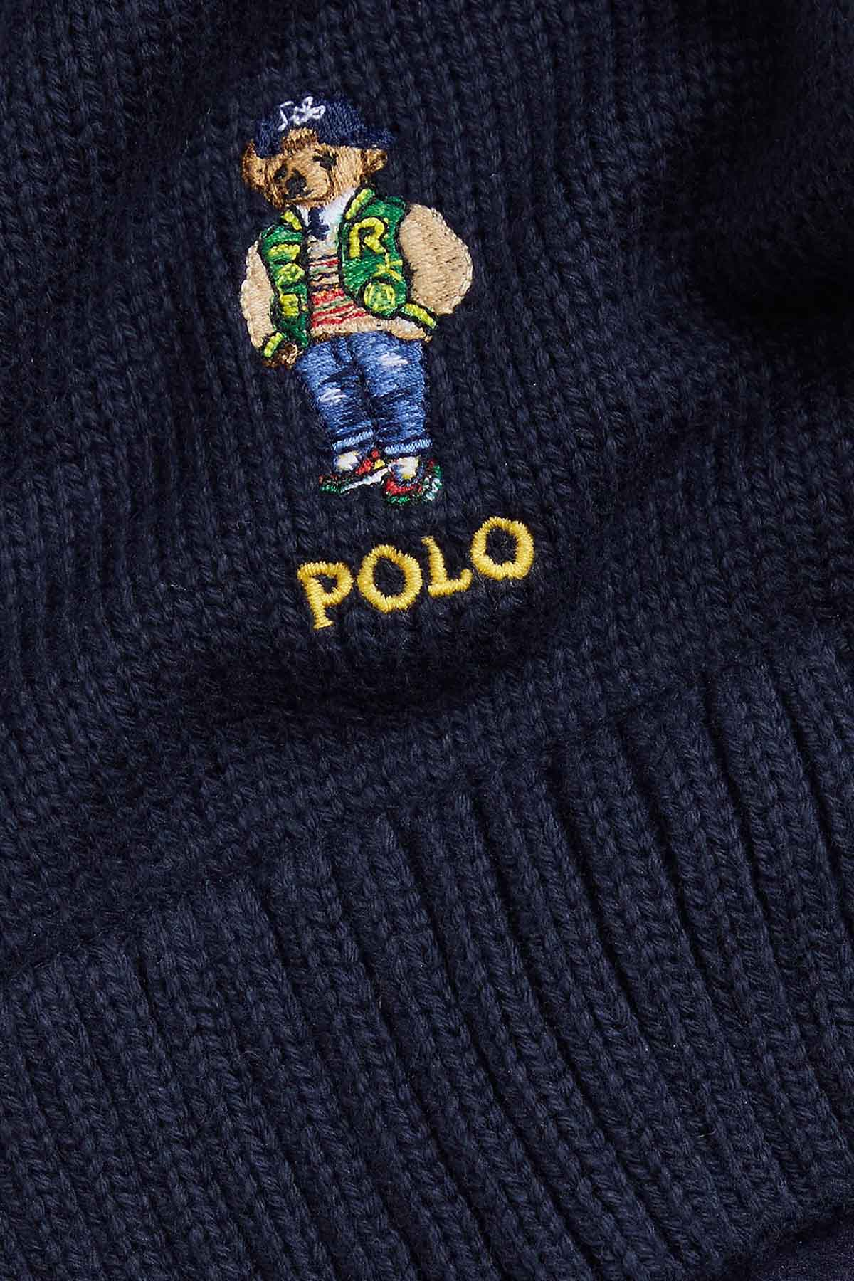 Polo Ralph Lauren Kids S-M Beden Unisex Çocuk Örgü Polo Bear Atkı