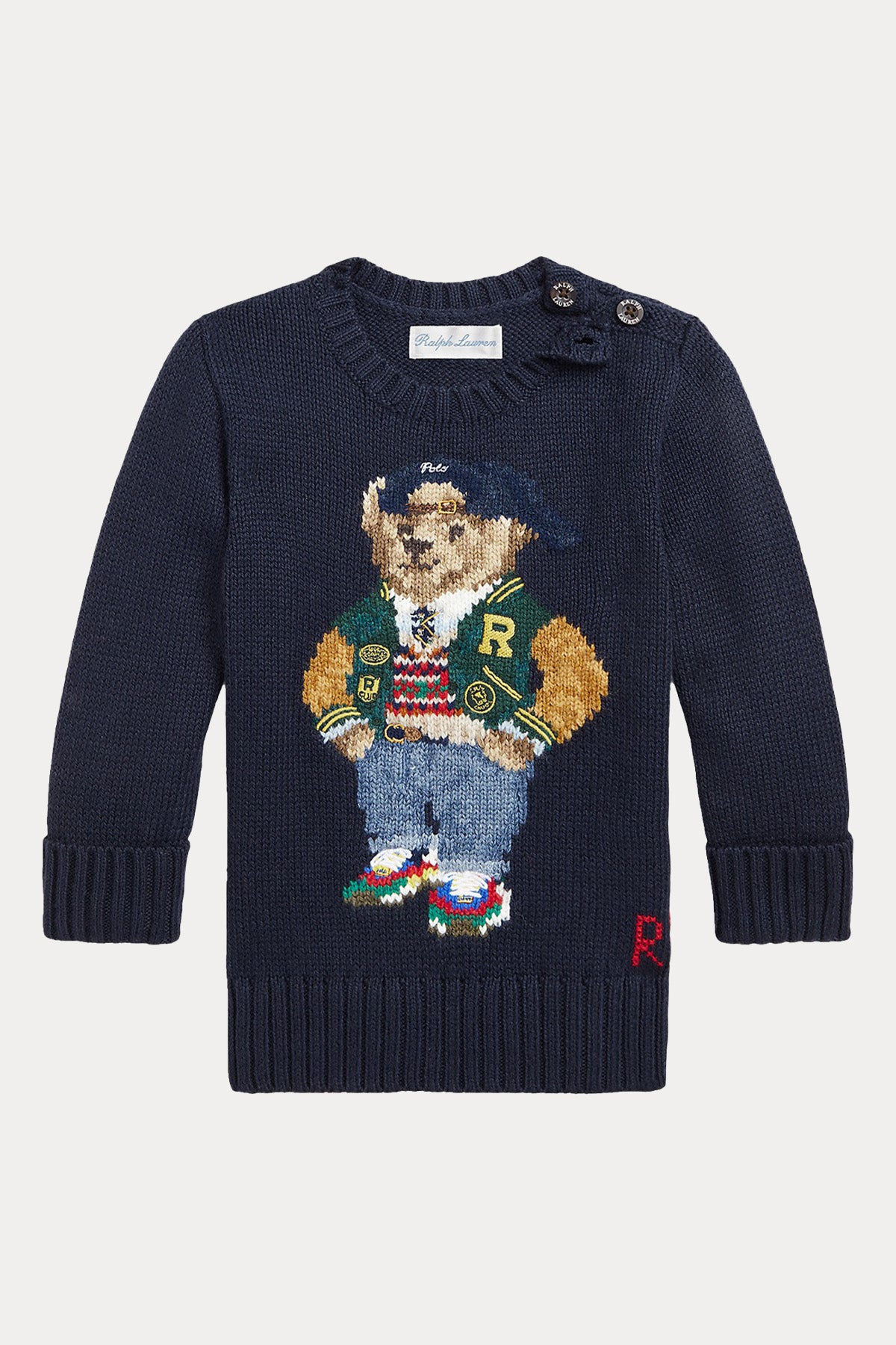 Polo Ralph Lauren Kids 24 Aylık Unisex Bebek Örgü Polo Bear Triko