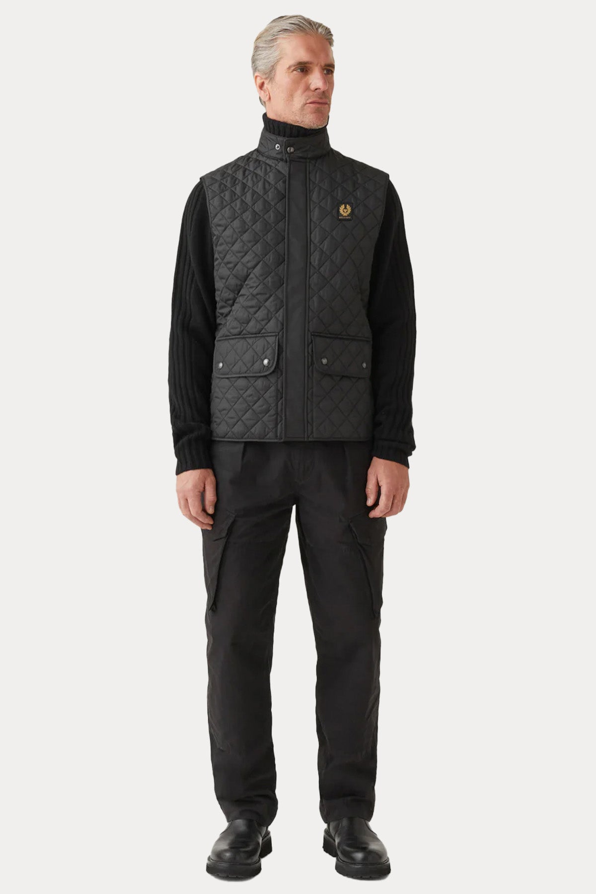 Belstaff Icon Gilet Dik Yaka Kapitone Puffer Yelek